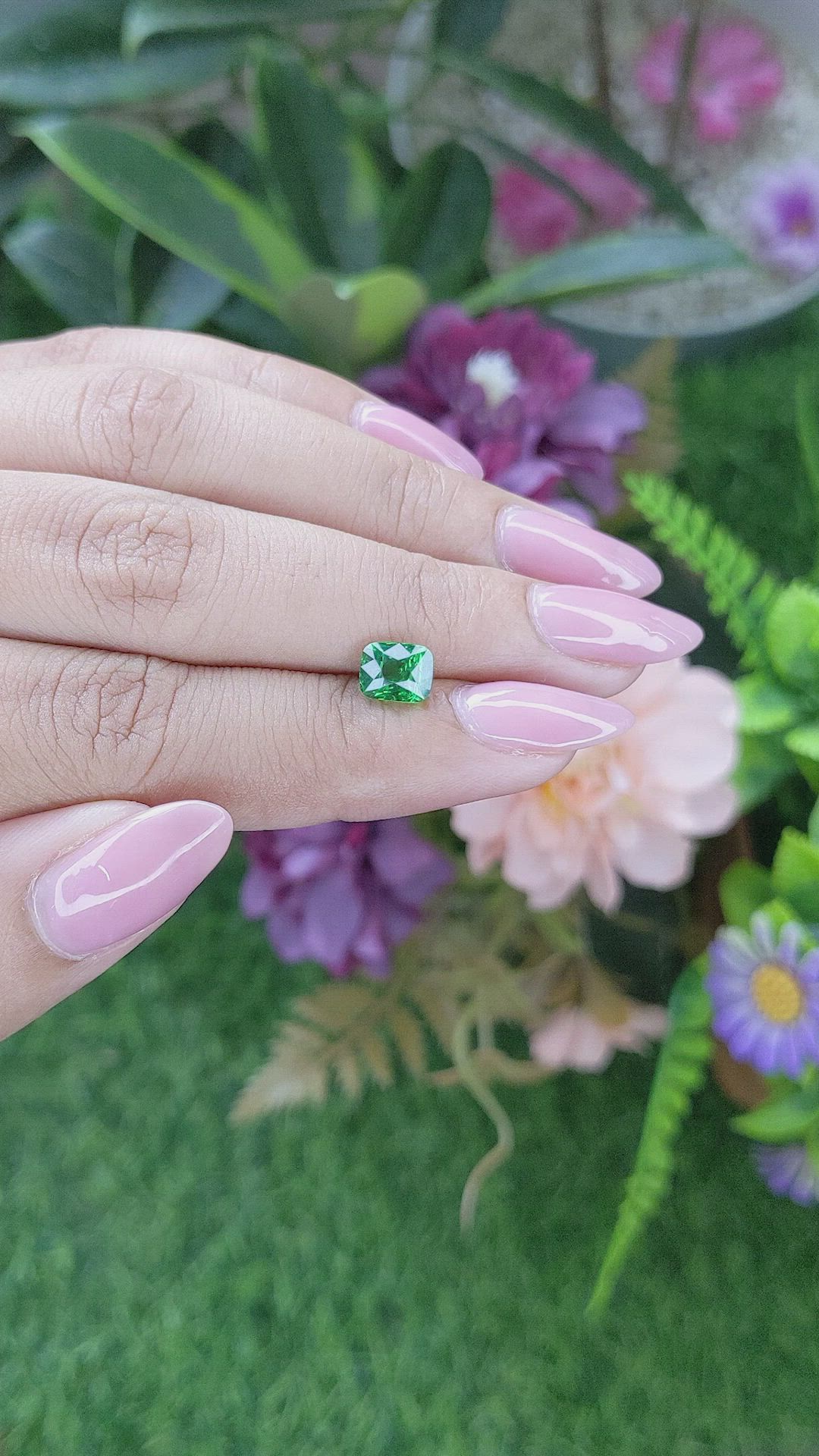 1.55 Ct. Tsavorite Garnet from Tanzania Size Video