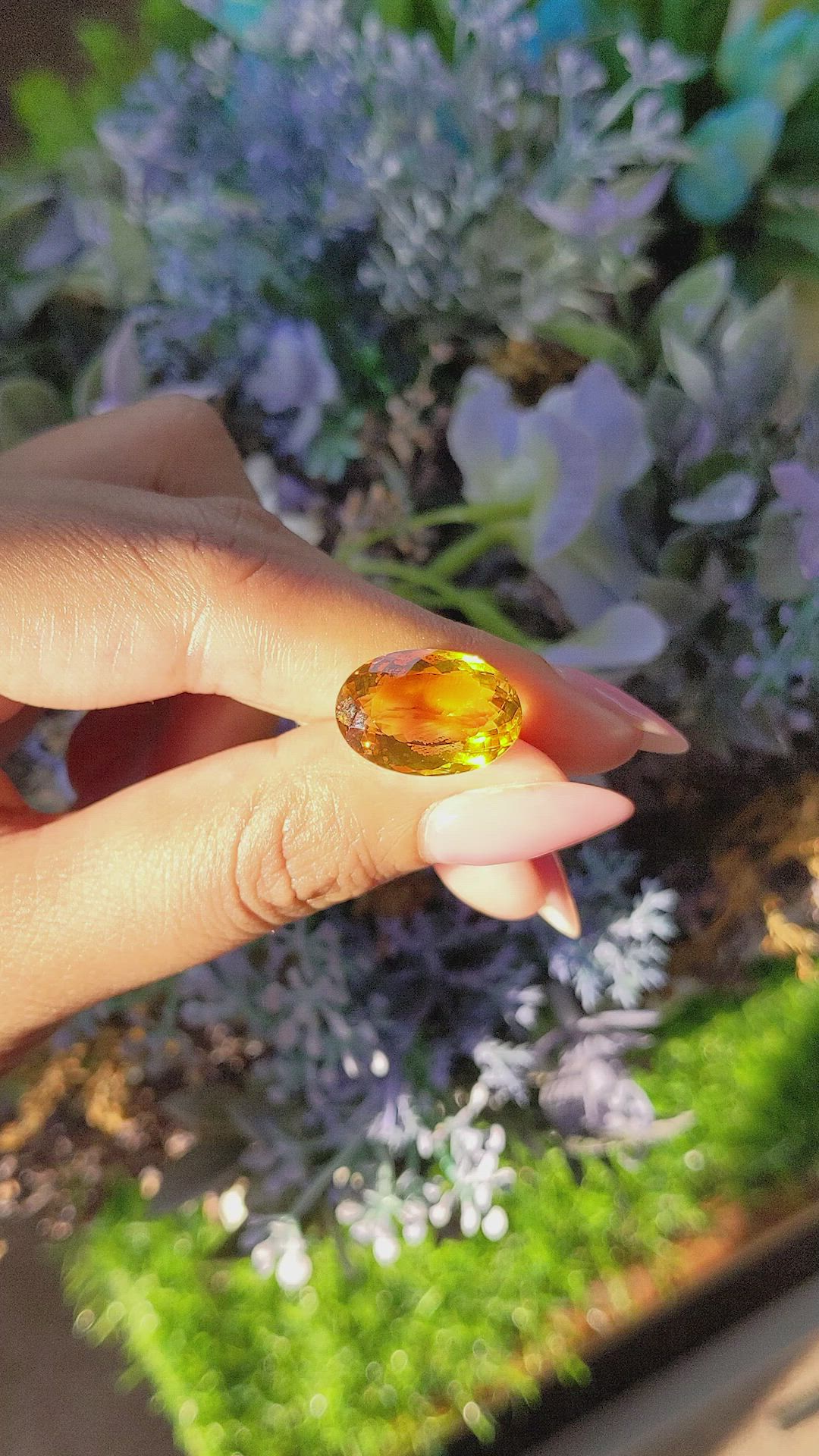 8.46 Ct. Yellowish Orange Citrine from Ceylon (Sri Lanka) Size Video