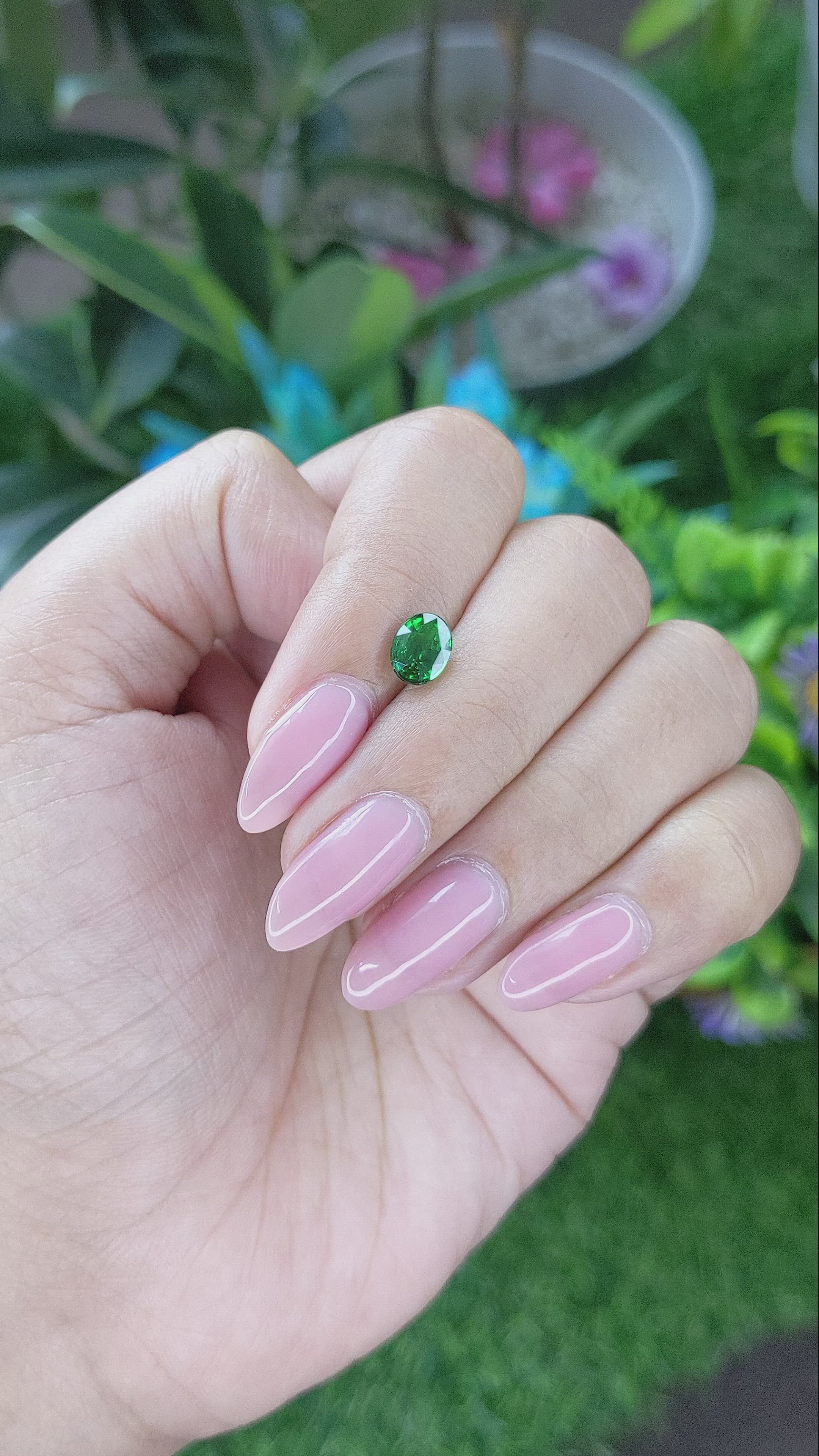 1.04 Ct. Tsavorite Garnet from Tanzania Size Video