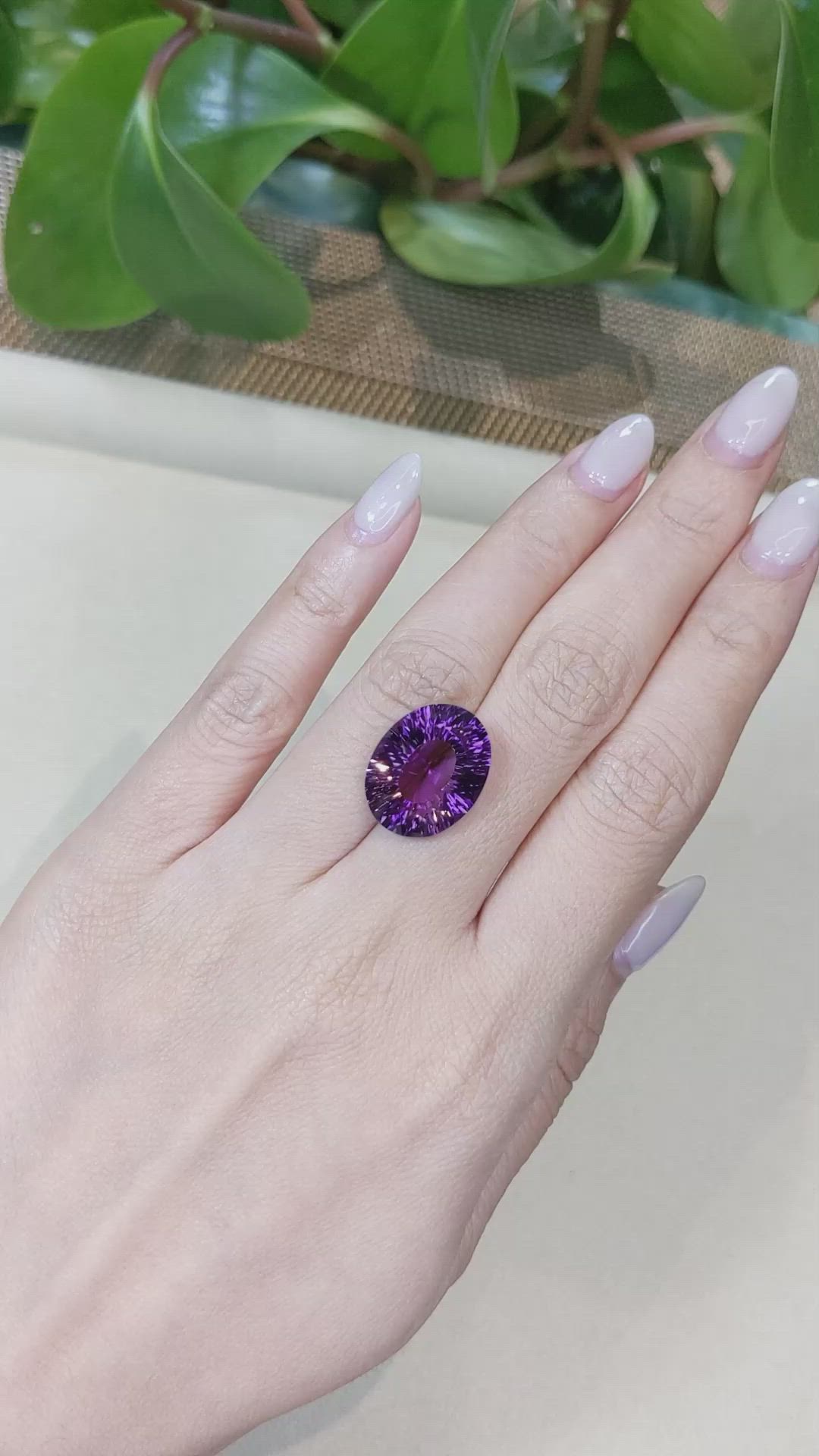 12.14 Ct. Purple Amethyst from Brazil Size Video