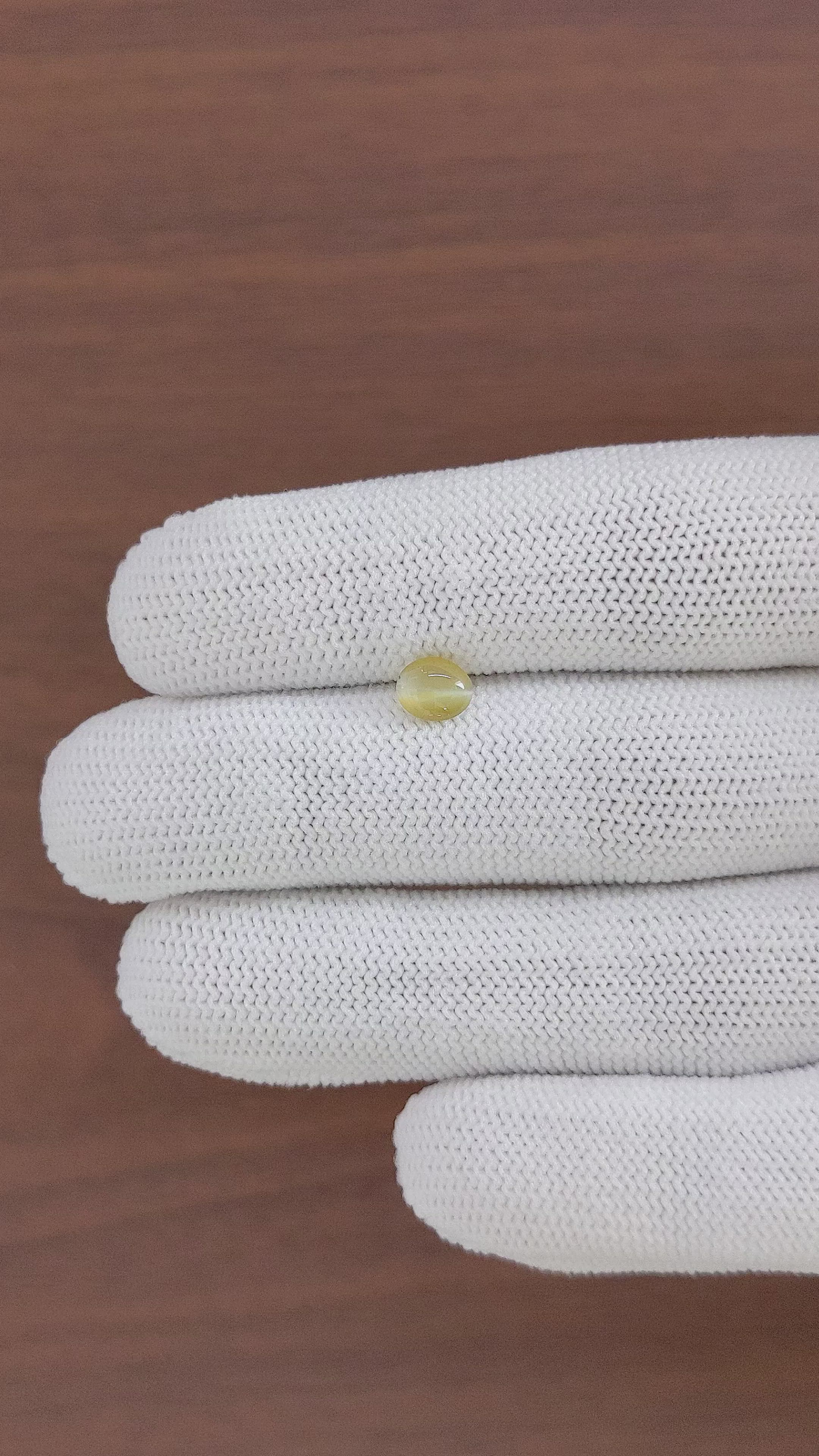 0.87 Ct. Cabochon Chrysoberyl from Tanzania Size Video