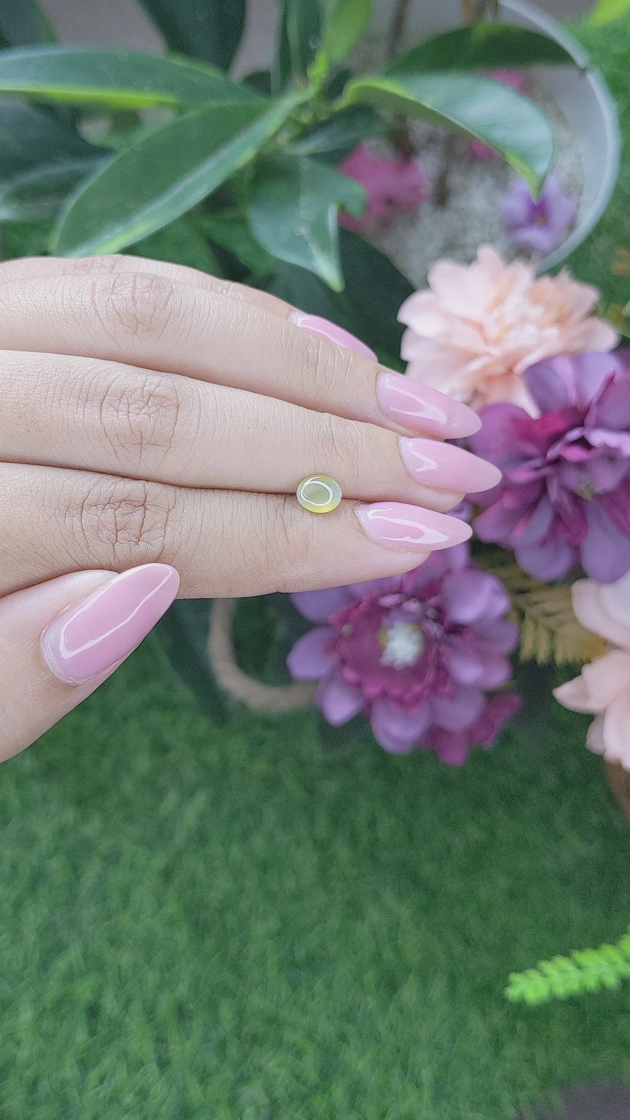 0.87 Ct. Cabochon Chrysoberyl from Tanzania Size Video