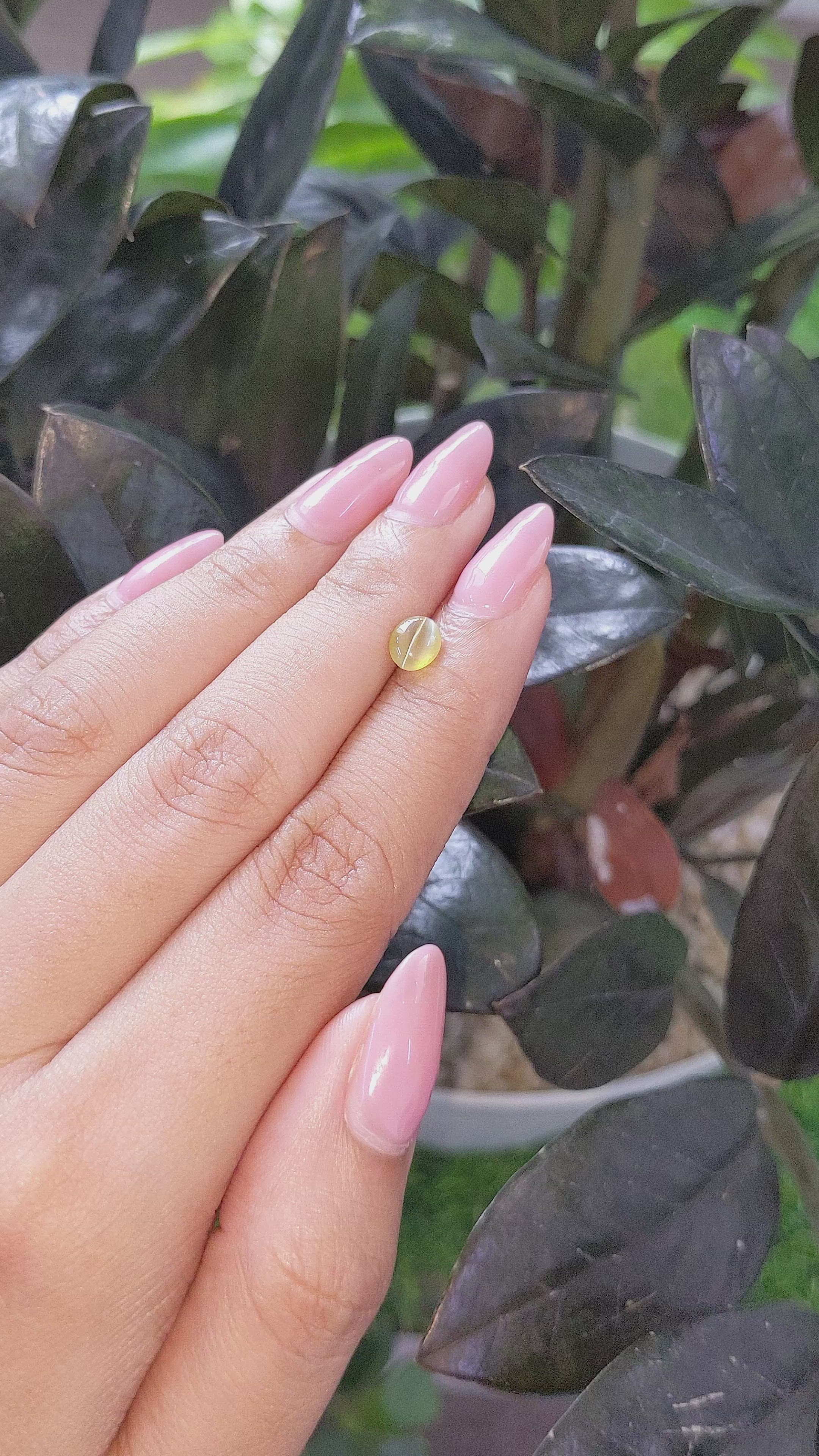 0.87 Ct. Cabochon Chrysoberyl from Tanzania Size Video