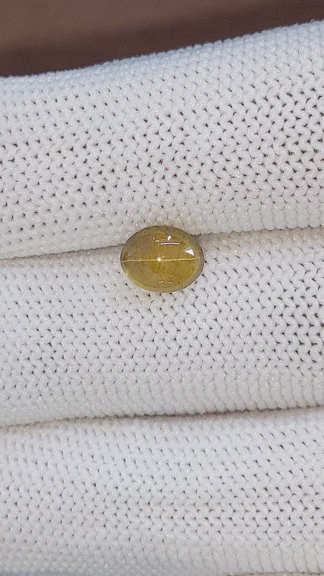 2.05 Ct. Brownish Yellow Cabochon Chrysoberyl from Tanzania Size Video