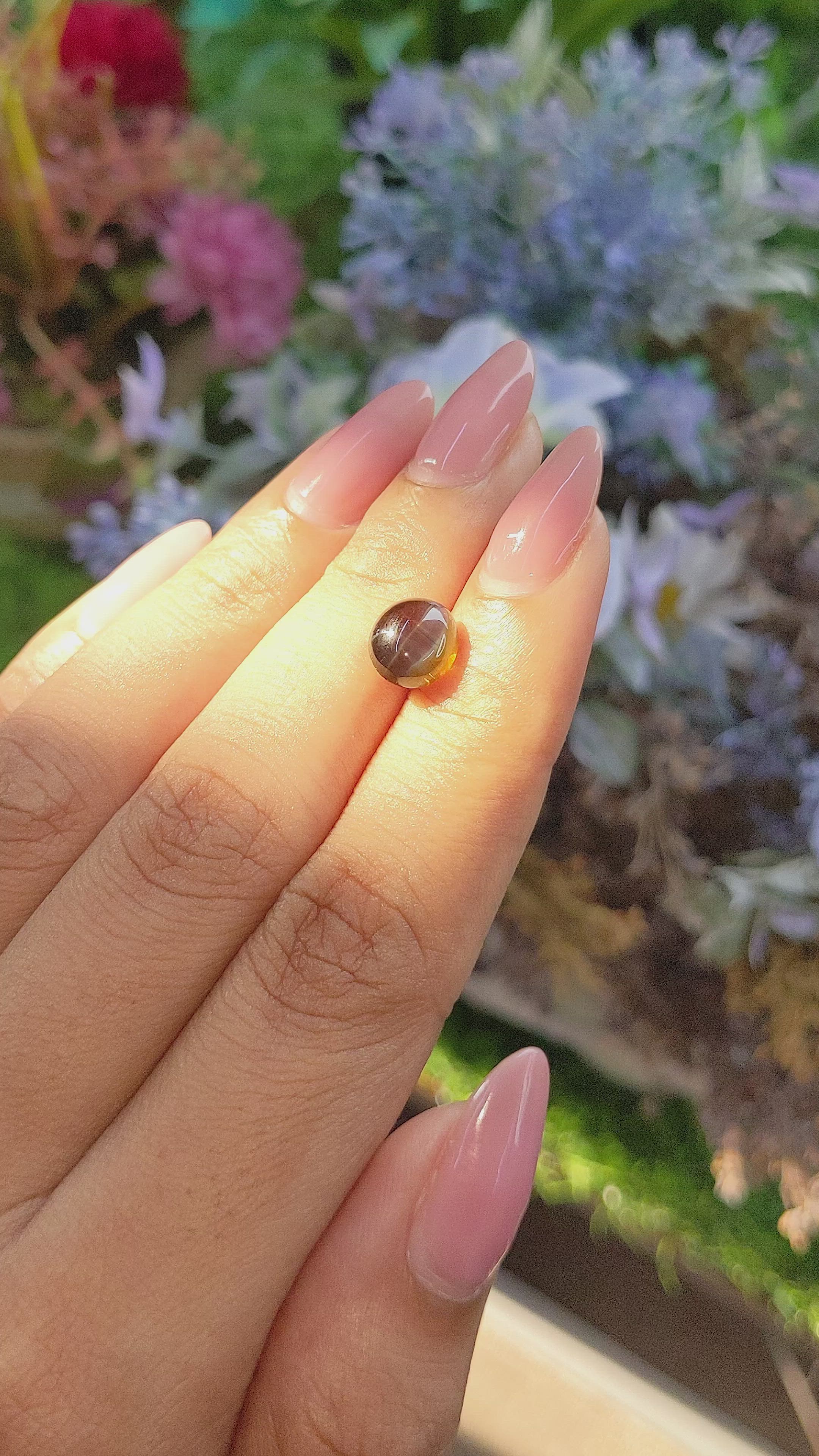 3.06 Ct. Greenish Brown Cabochon Chrysoberyl from Tanzania Size Video