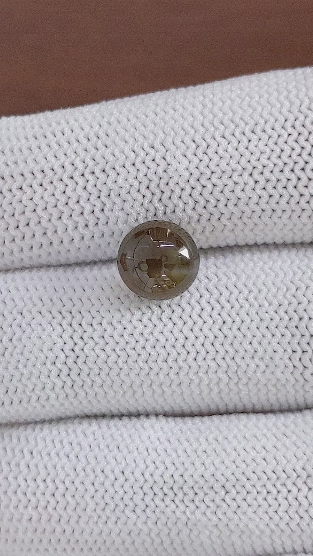 3.06 Ct. Greenish Brown Cabochon Chrysoberyl from Tanzania Size Video