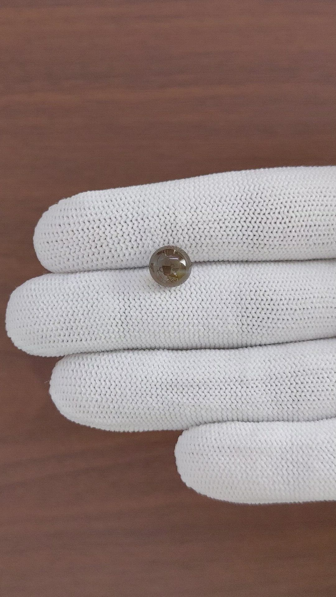 3.06 Ct. Greenish Brown Cabochon Chrysoberyl from Tanzania Size Video