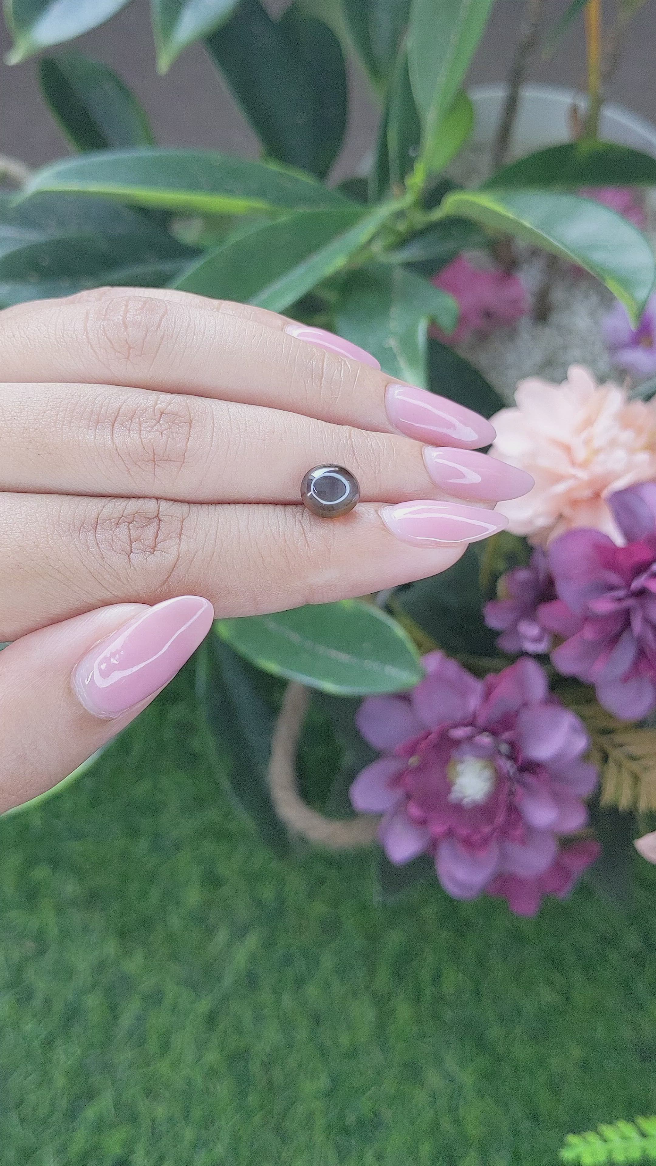 3.06 Ct. Greenish Brown Cabochon Chrysoberyl from Tanzania Size Video