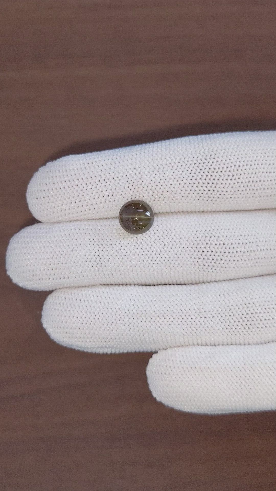 3.06 Ct. Greenish Brown Cabochon Chrysoberyl from Tanzania Size Video