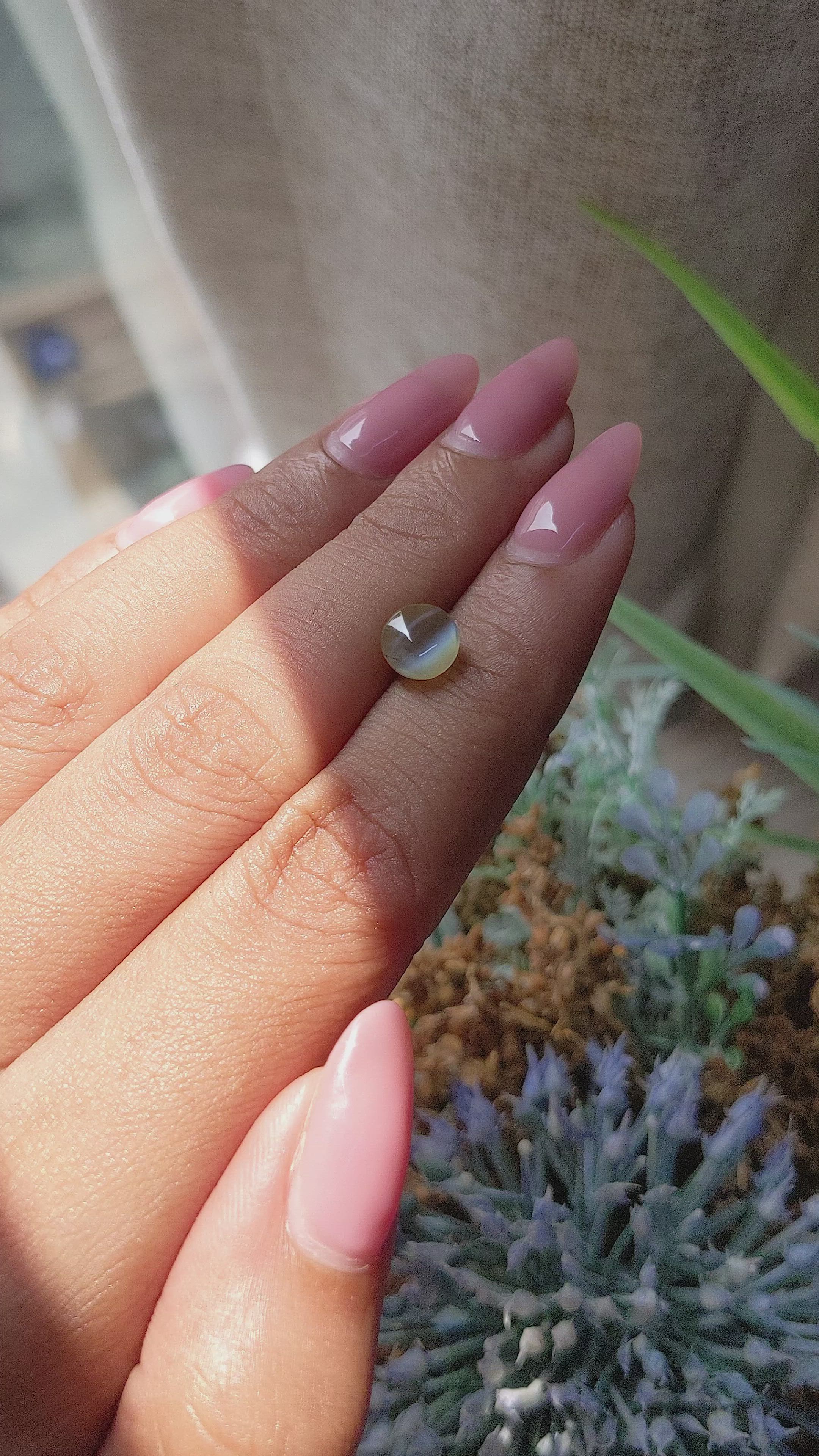 2.13 Ct. Greenish Yellow Cabochon Chrysoberyl from Tanzania Size Video