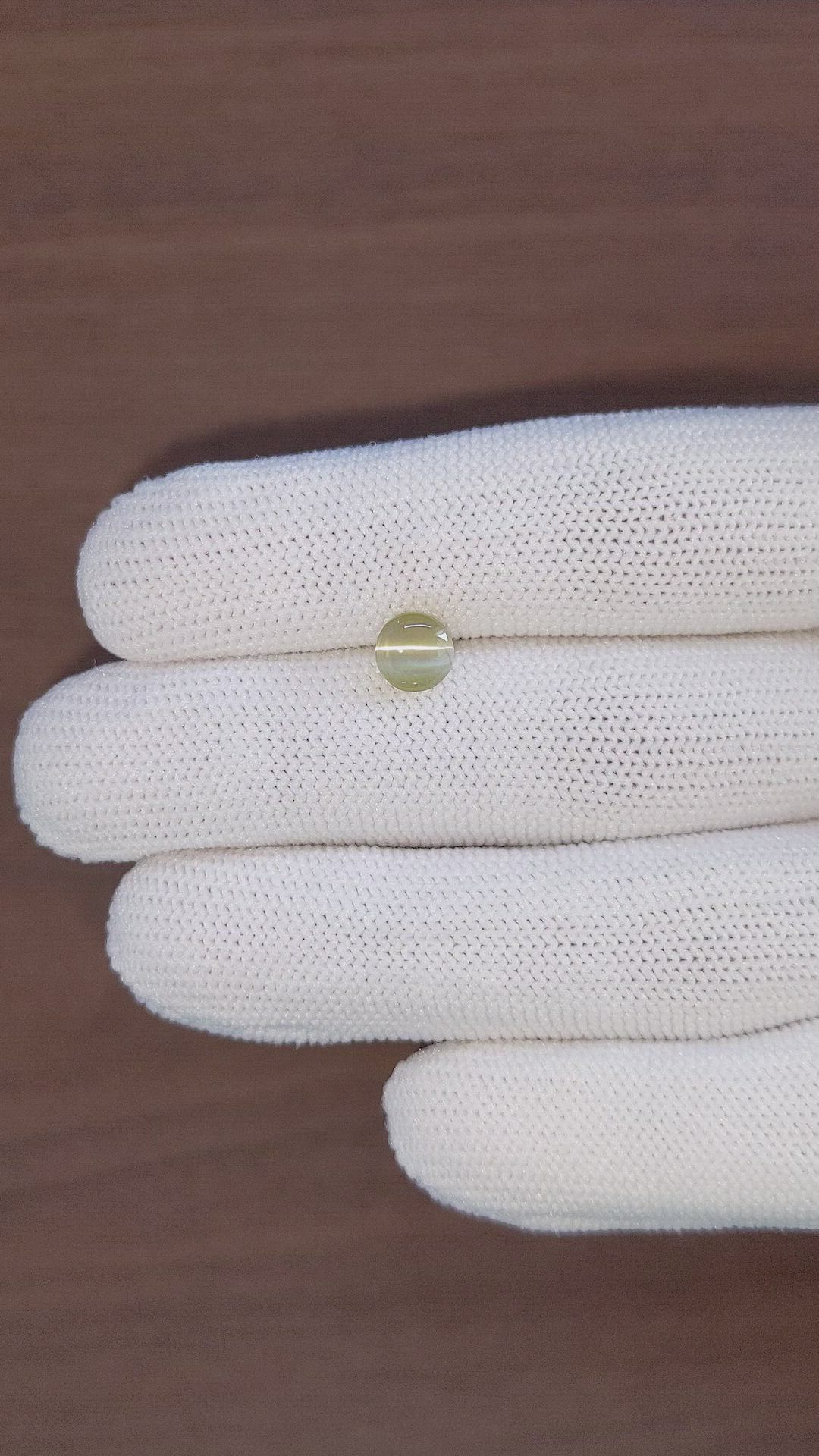 2.13 Ct. Greenish Yellow Cabochon Chrysoberyl from Tanzania Size Video