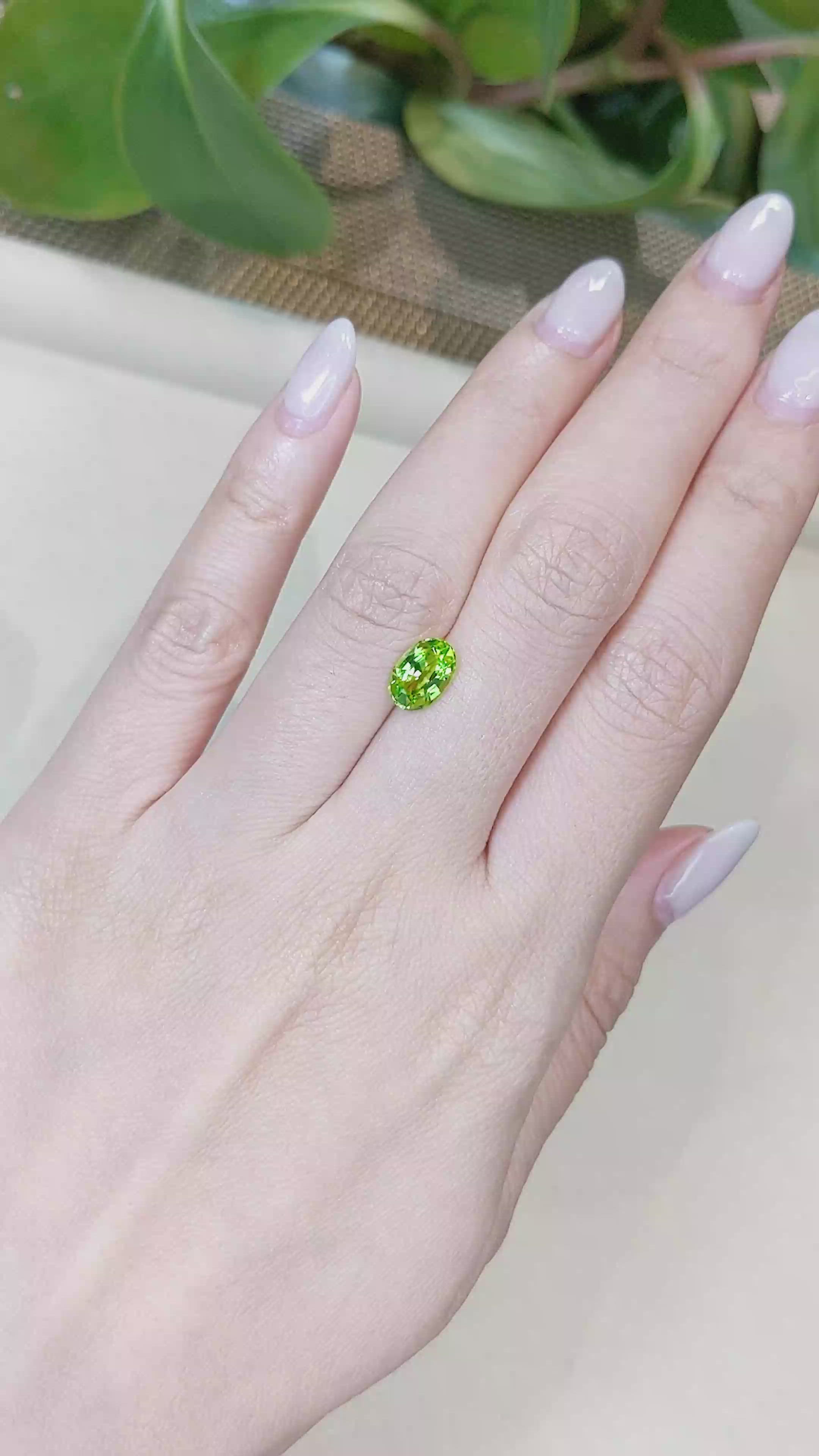 1.68 Ct. Peridot from Afghanistan Size Video