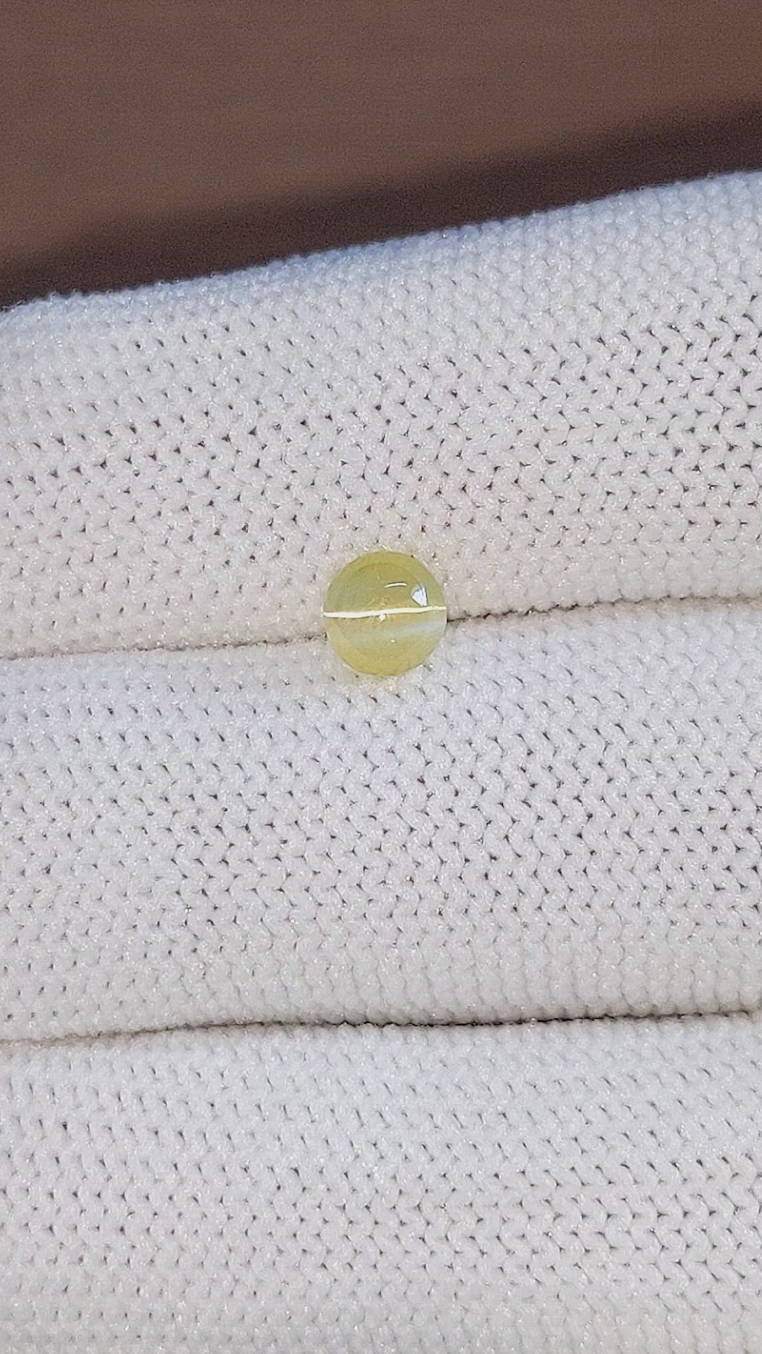 0.92 Ct. Greenish Yellow Cabochon Chrysoberyl from Tanzania Size Video