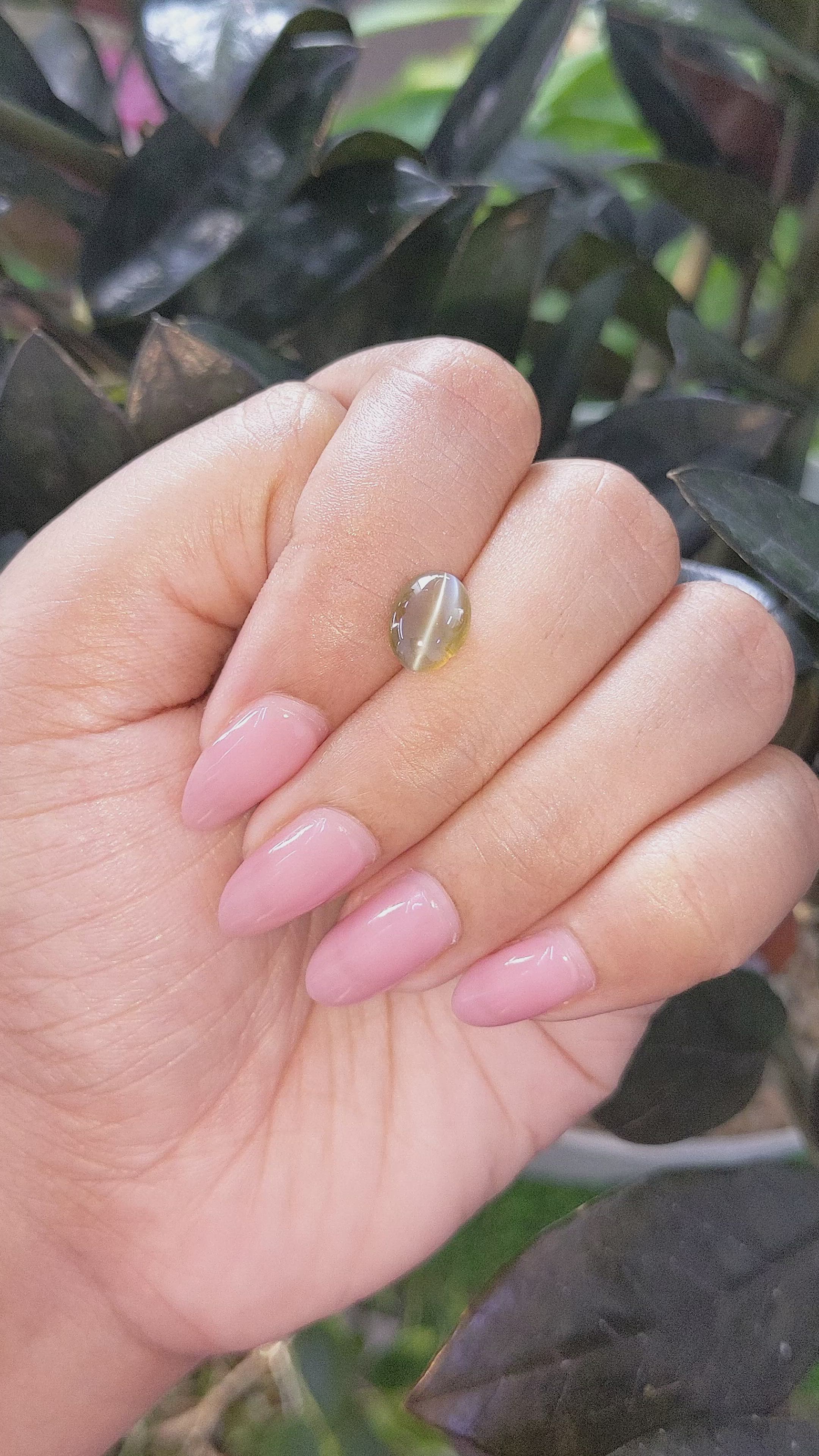 2.51 Ct. Cabochon Chrysoberyl from Tanzania Size Video