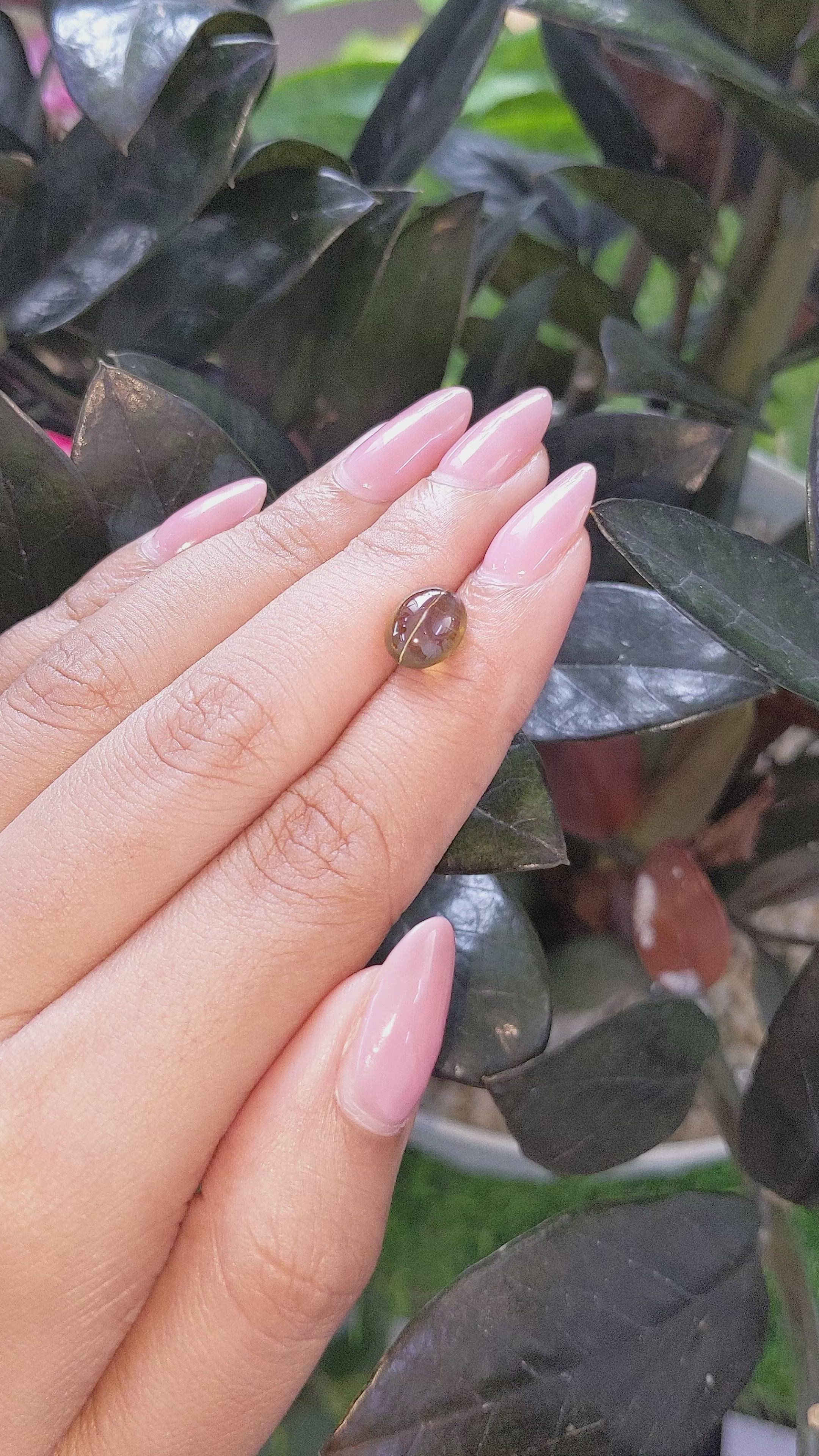 3.65 Ct. Cabochon Chrysoberyl from Tanzania Size Video