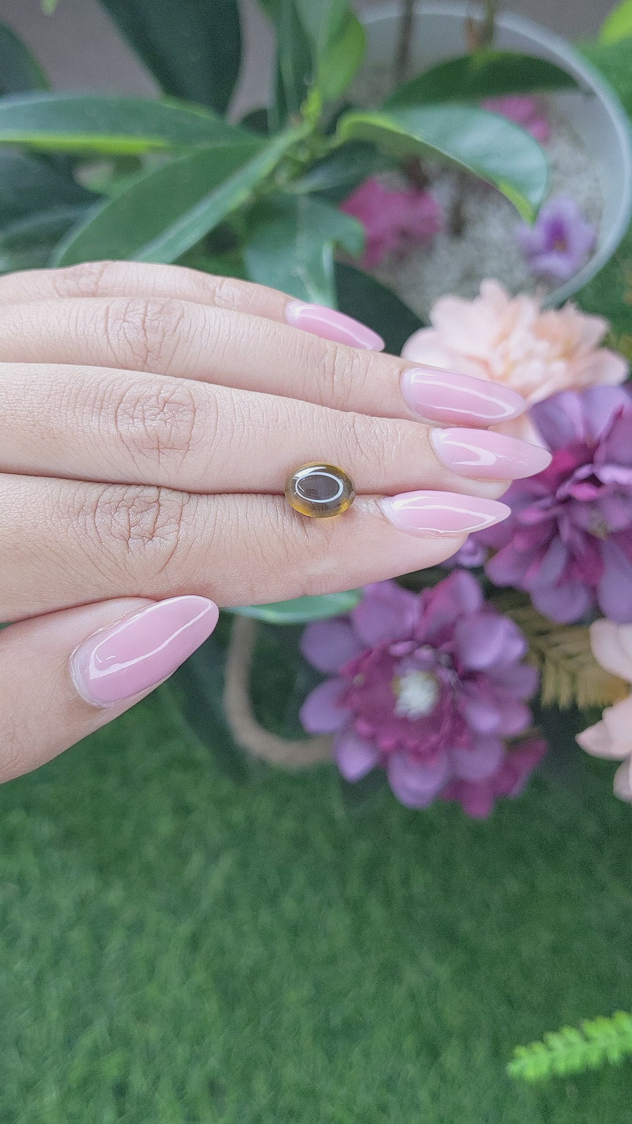 3.65 Ct. Cabochon Chrysoberyl from Tanzania Size Video