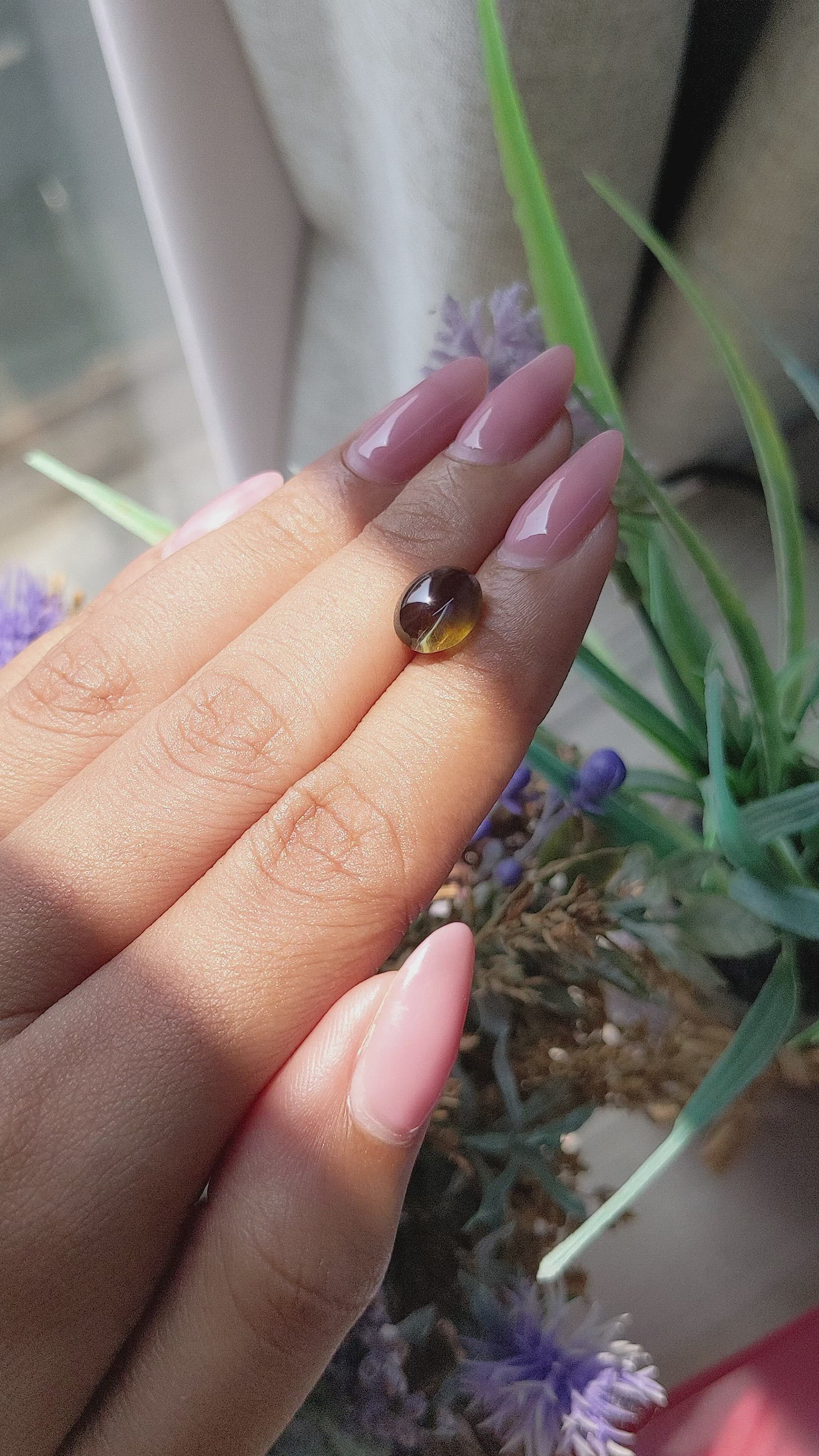 3.65 Ct. Cabochon Chrysoberyl from Tanzania Size Video