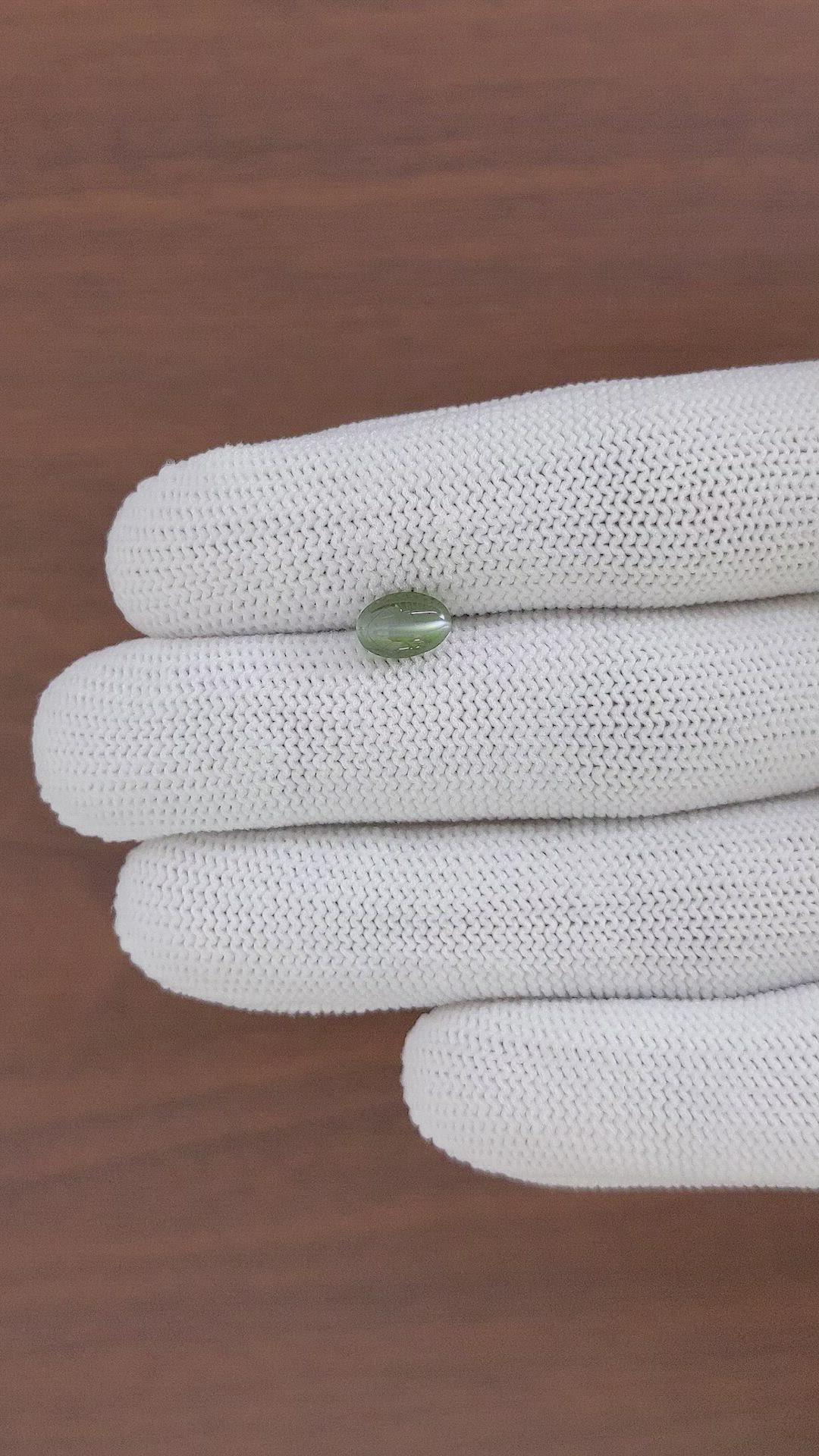 1.78 Ct. Green Cabochon Chrysoberyl from Tanzania Size Video