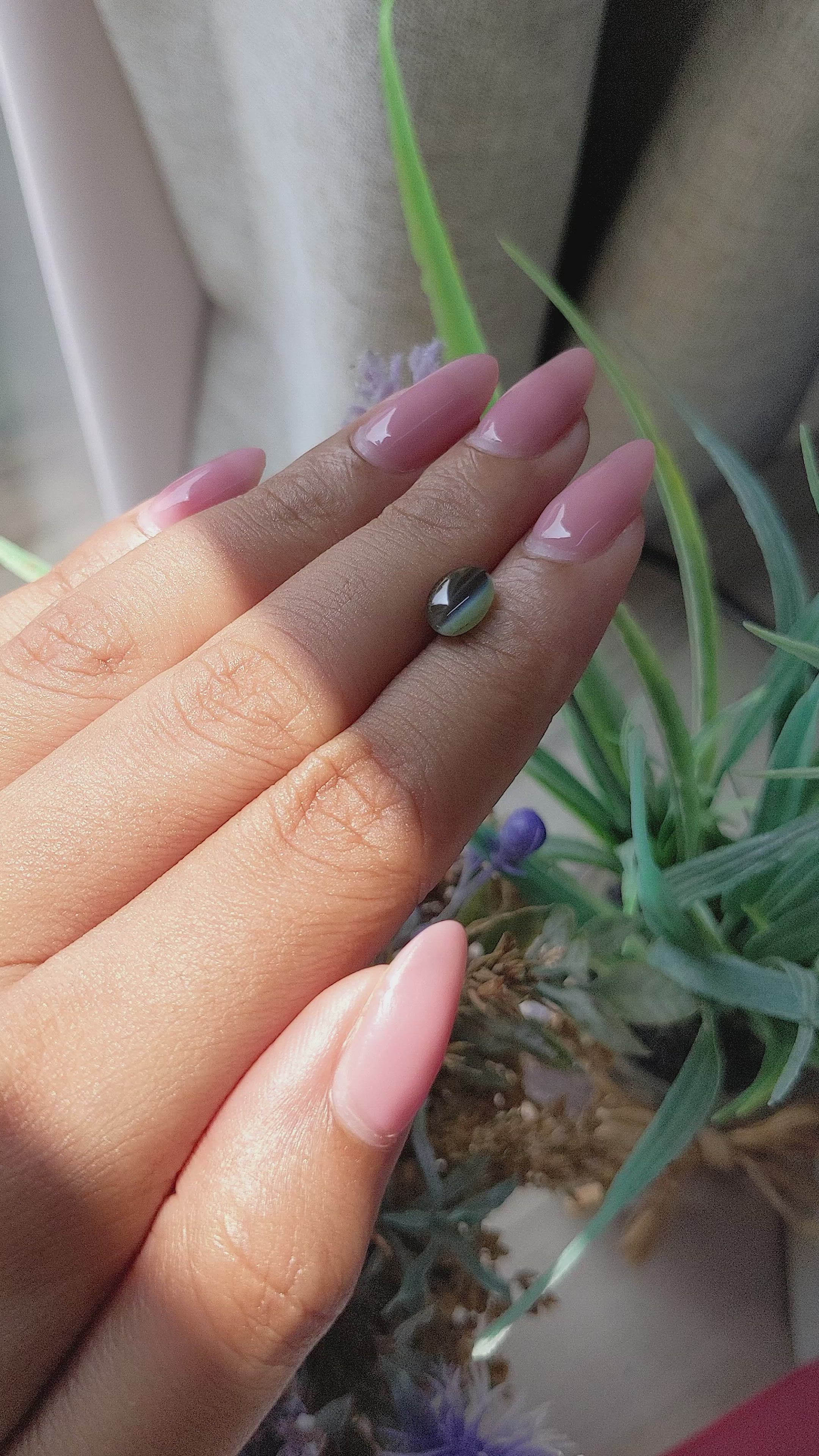 1.78 Ct. Green Cabochon Chrysoberyl from Tanzania Size Video