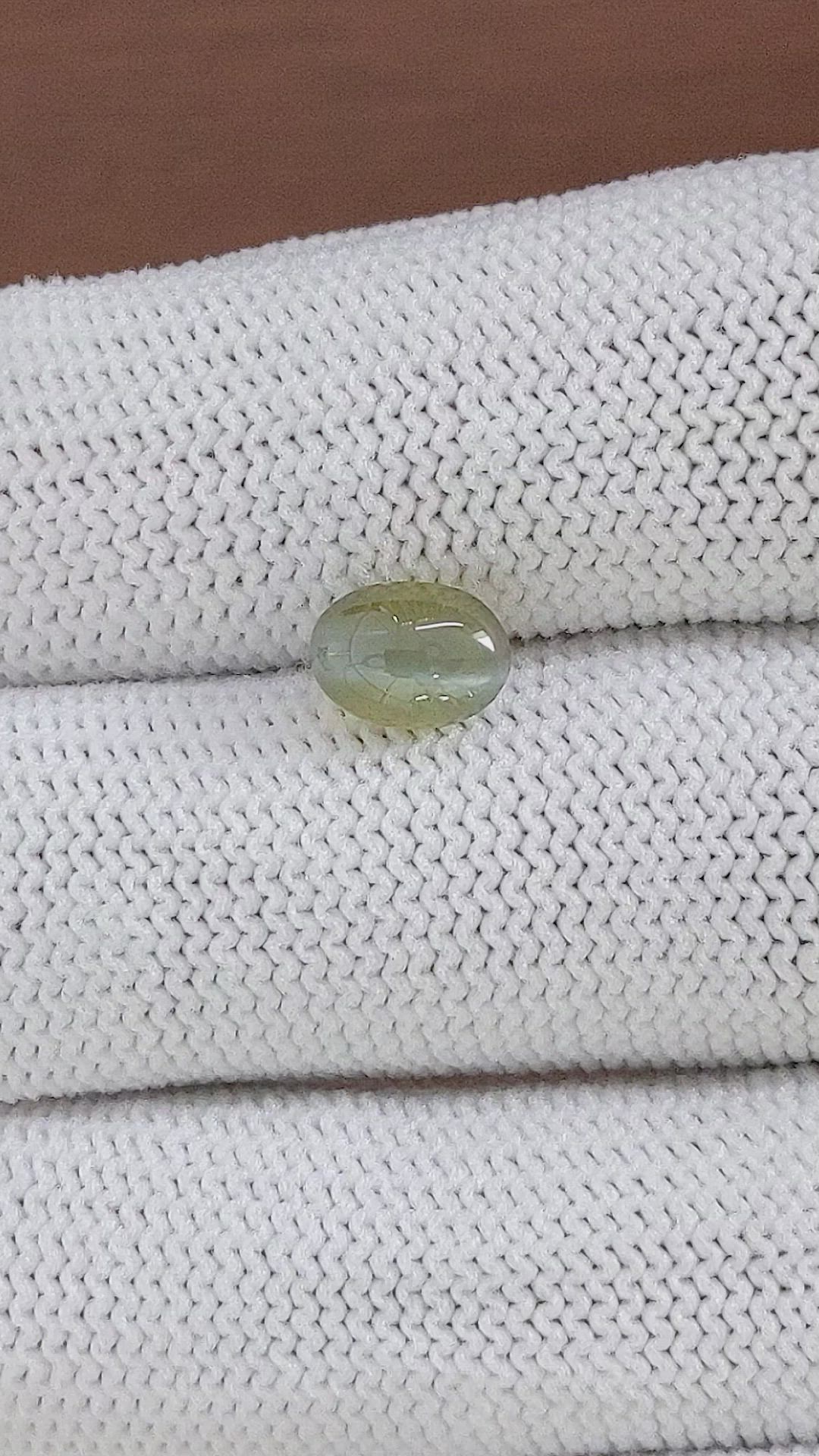 2.14 Ct. Yellowish Green Cabochon Chrysoberyl from Tanzania Size Video