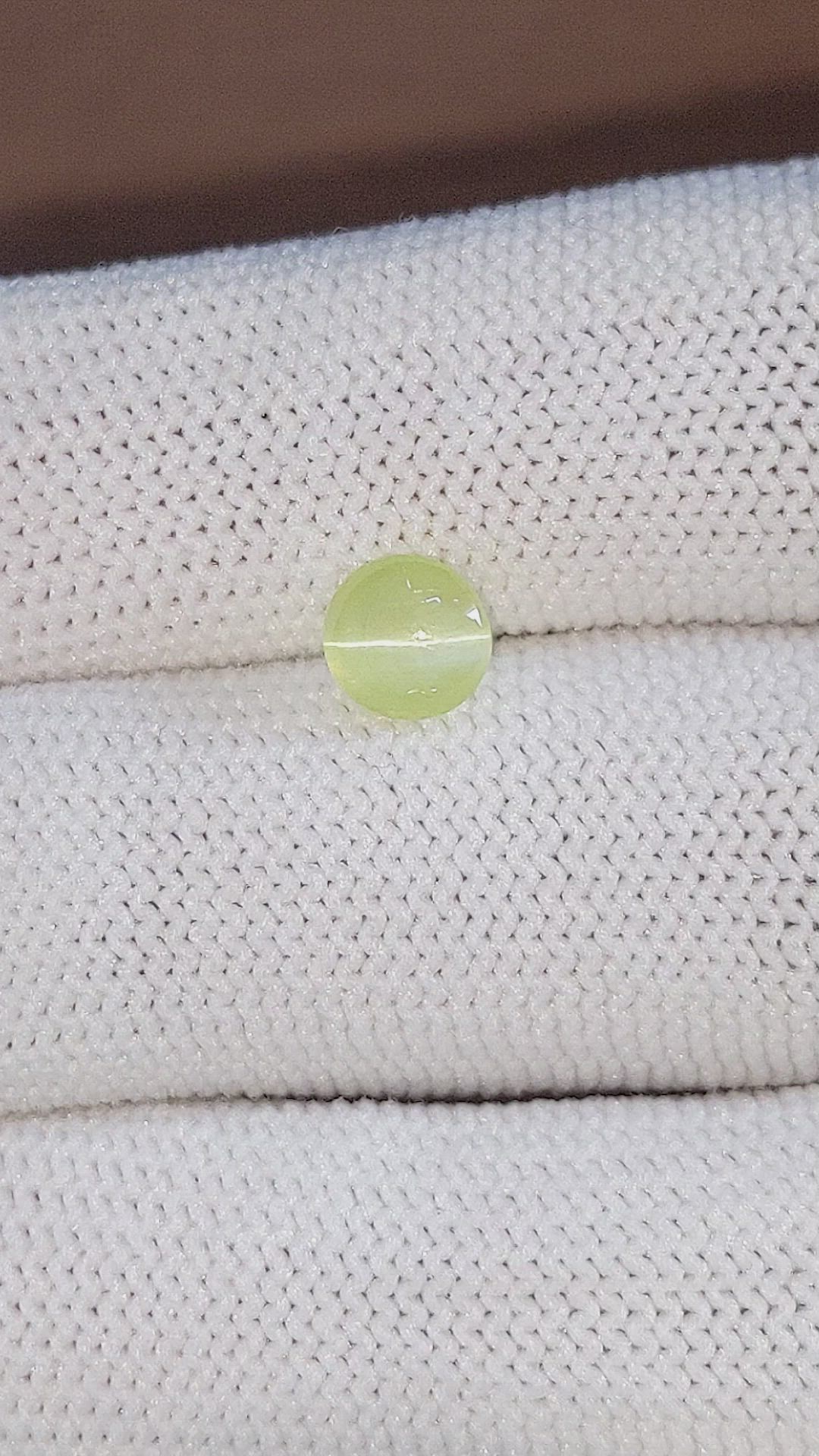 1.76 Ct. Yellowish Green Cabochon Chrysoberyl from Tanzania Size Video