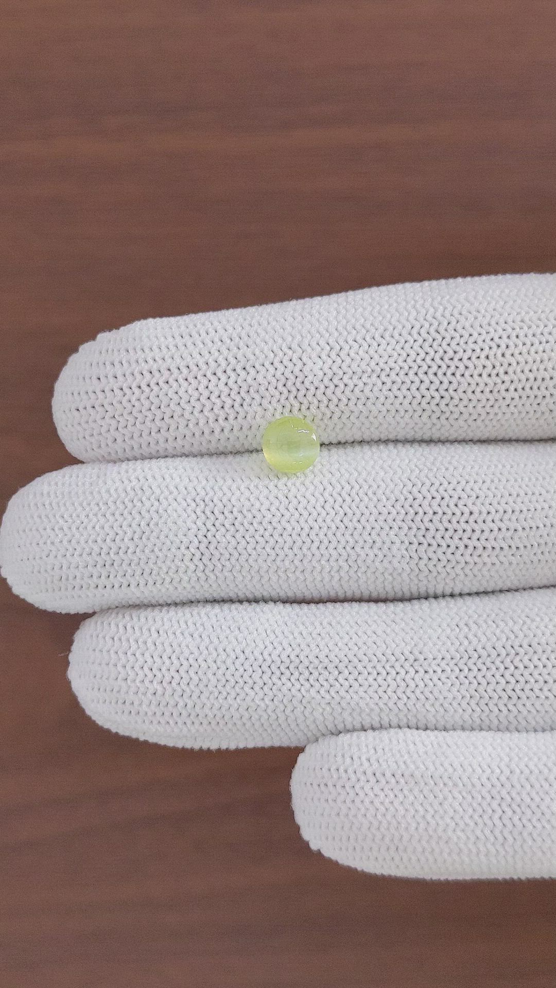 1.76 Ct. Yellowish Green Cabochon Chrysoberyl from Tanzania Size Video