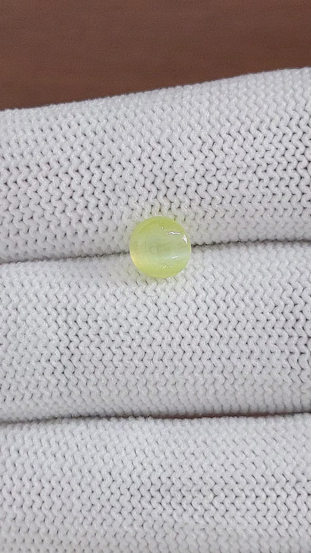 1.76 Ct. Yellowish Green Cabochon Chrysoberyl from Tanzania Size Video