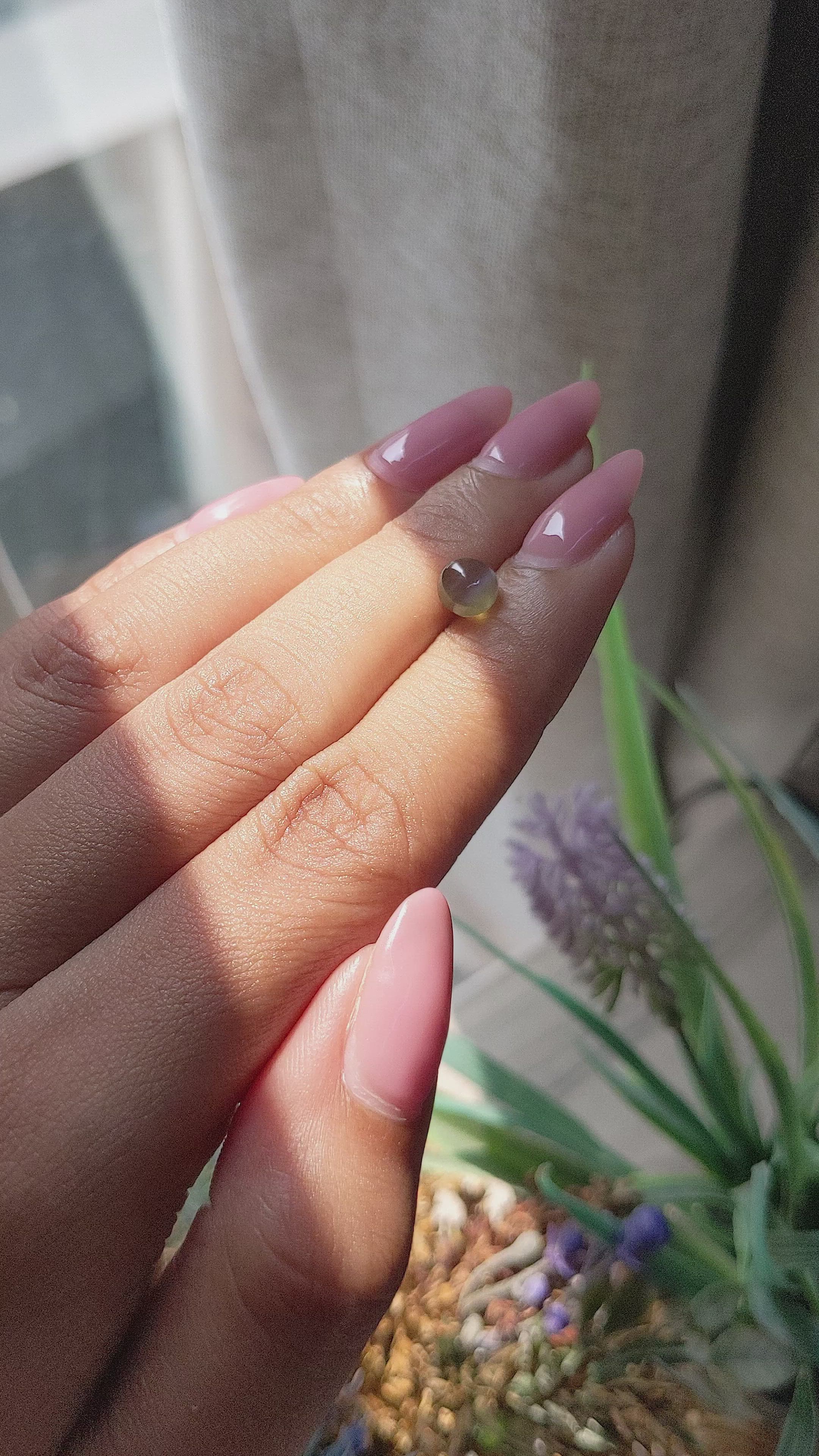 1.65 Ct. Greenish Brown Cabochon Chrysoberyl from Tanzania Size Video