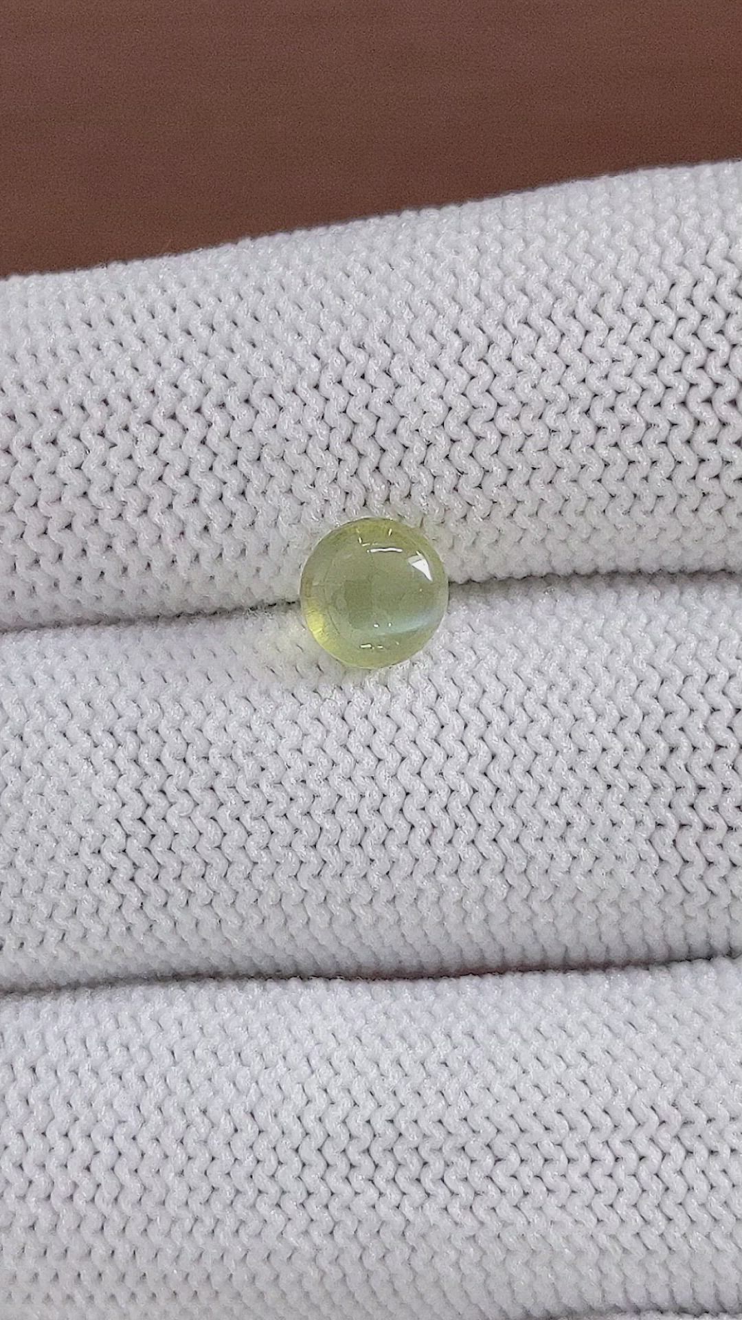 1.93 Ct. Yellowish Green Cabochon Chrysoberyl from Tanzania Size Video