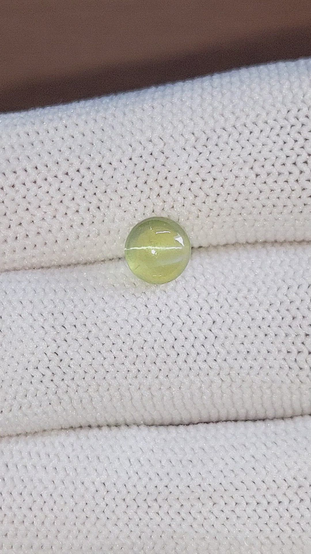 1.93 Ct. Yellowish Green Cabochon Chrysoberyl from Tanzania Size Video