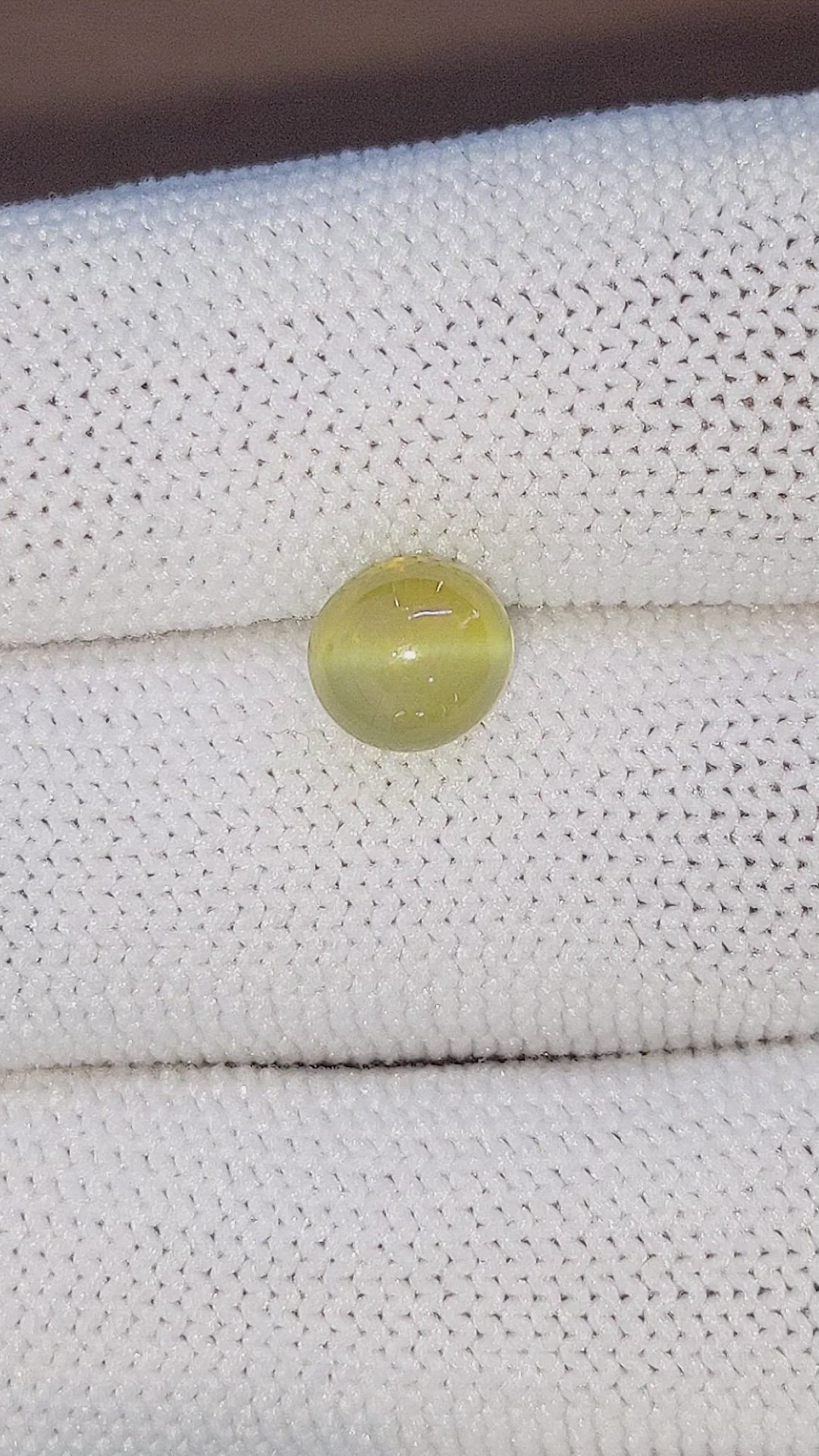 3.62 Ct. Yellowish Green Cabochon Chrysoberyl from Tanzania Size Video