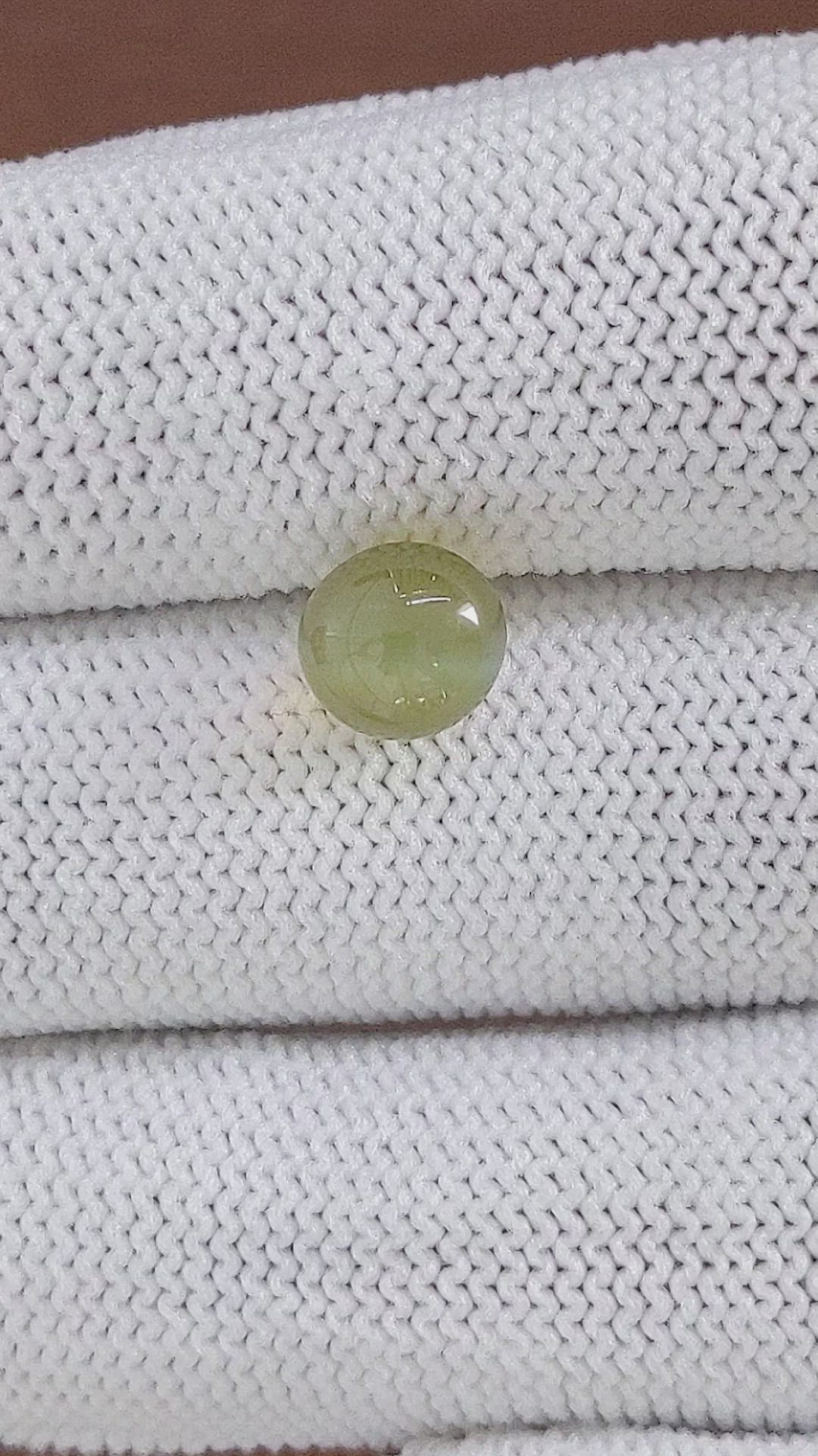 3.62 Ct. Yellowish Green Cabochon Chrysoberyl from Tanzania Size Video