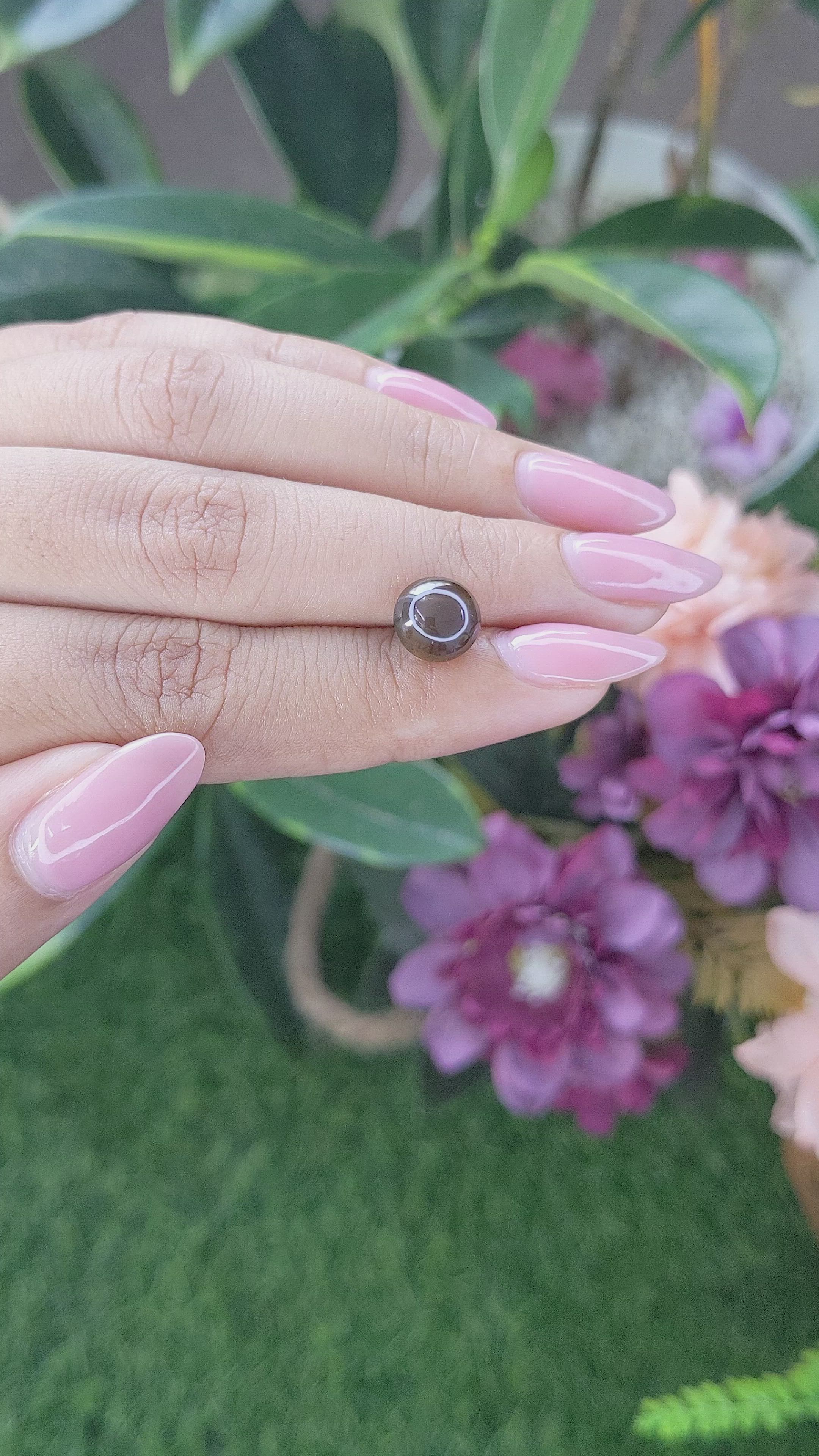 3.67 Ct. Brown Cabochon Chrysoberyl from Tanzania Size Video