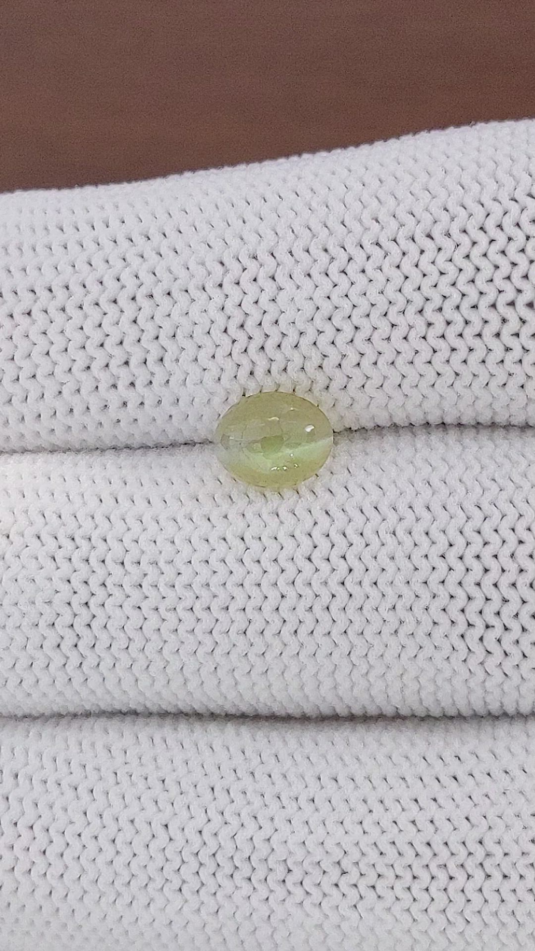 1.94 Ct. Greenish Yellow Cabochon Chrysoberyl from Tanzania Size Video