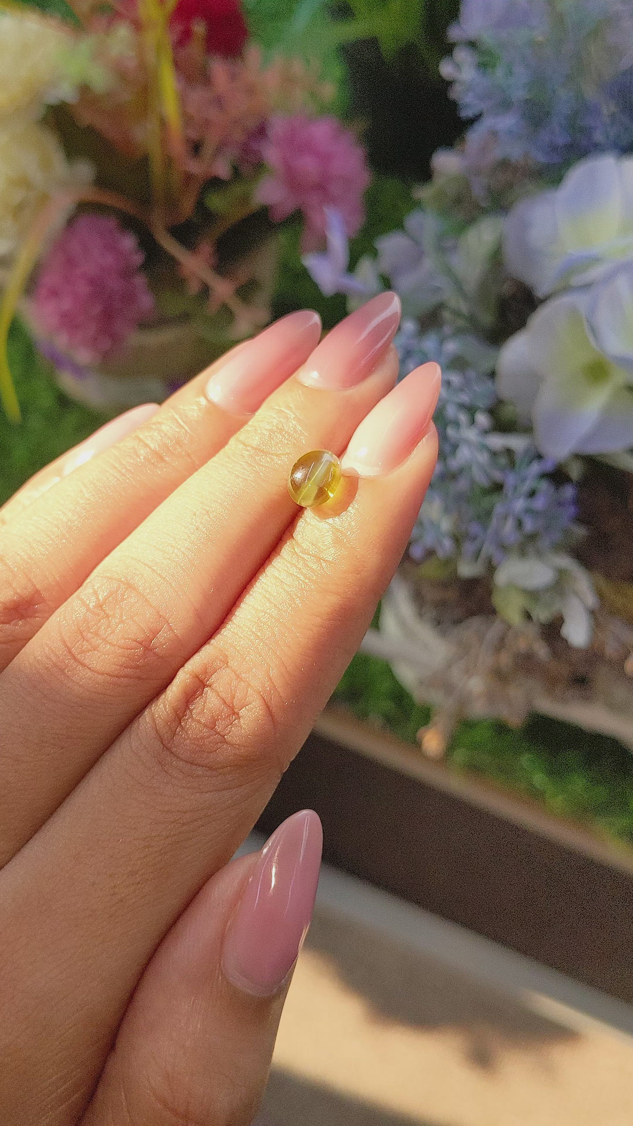 1.94 Ct. Greenish Yellow Cabochon Chrysoberyl from Tanzania Size Video