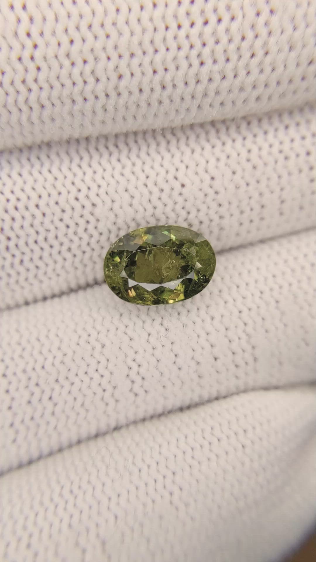 3.99 Ct. Yellowish Green to Yellowish Brown Demantoid Garnet from Namibia Size Video