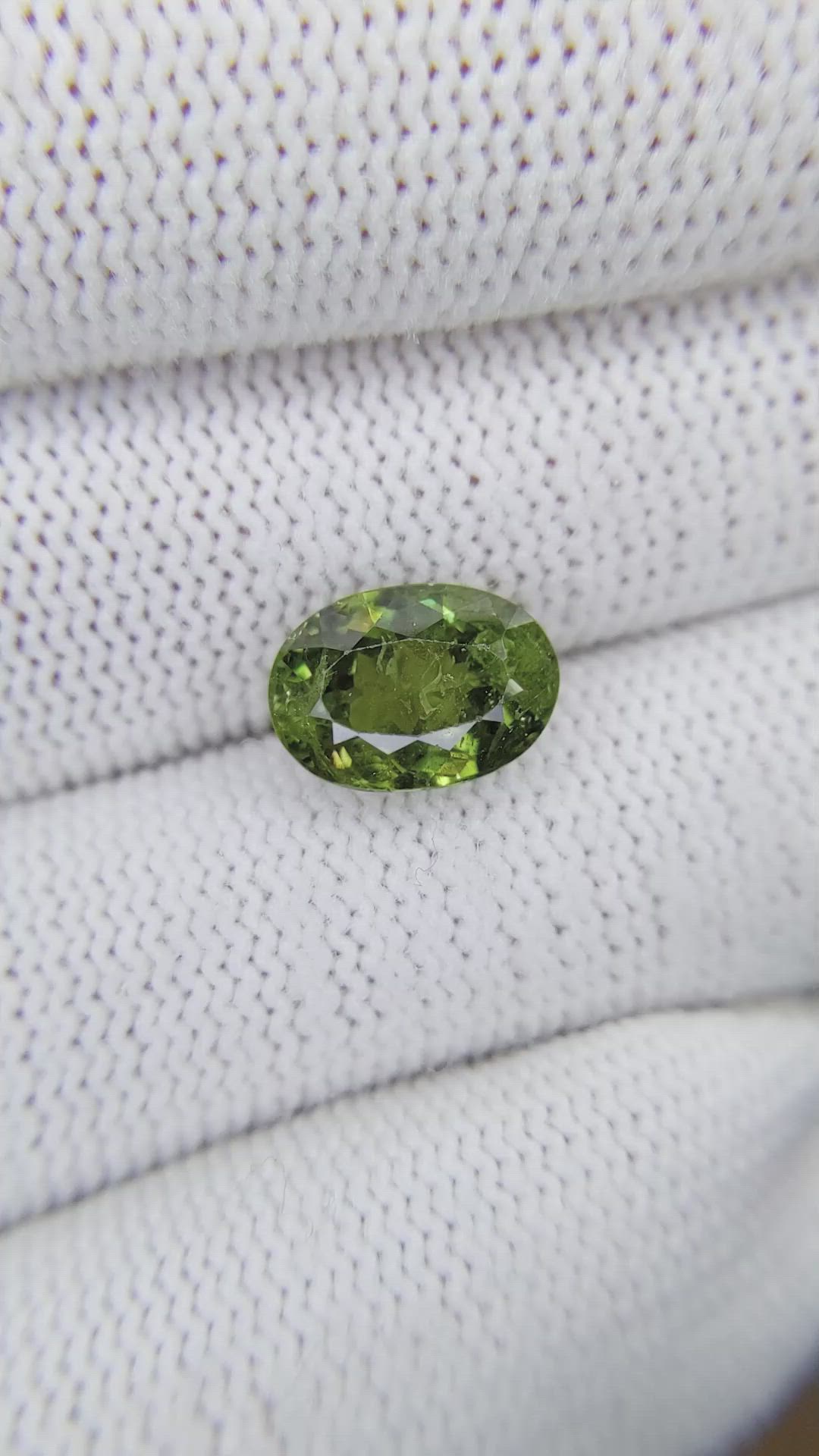 3.99 Ct. Yellowish Green to Yellowish Brown Demantoid Garnet from Namibia Size Video