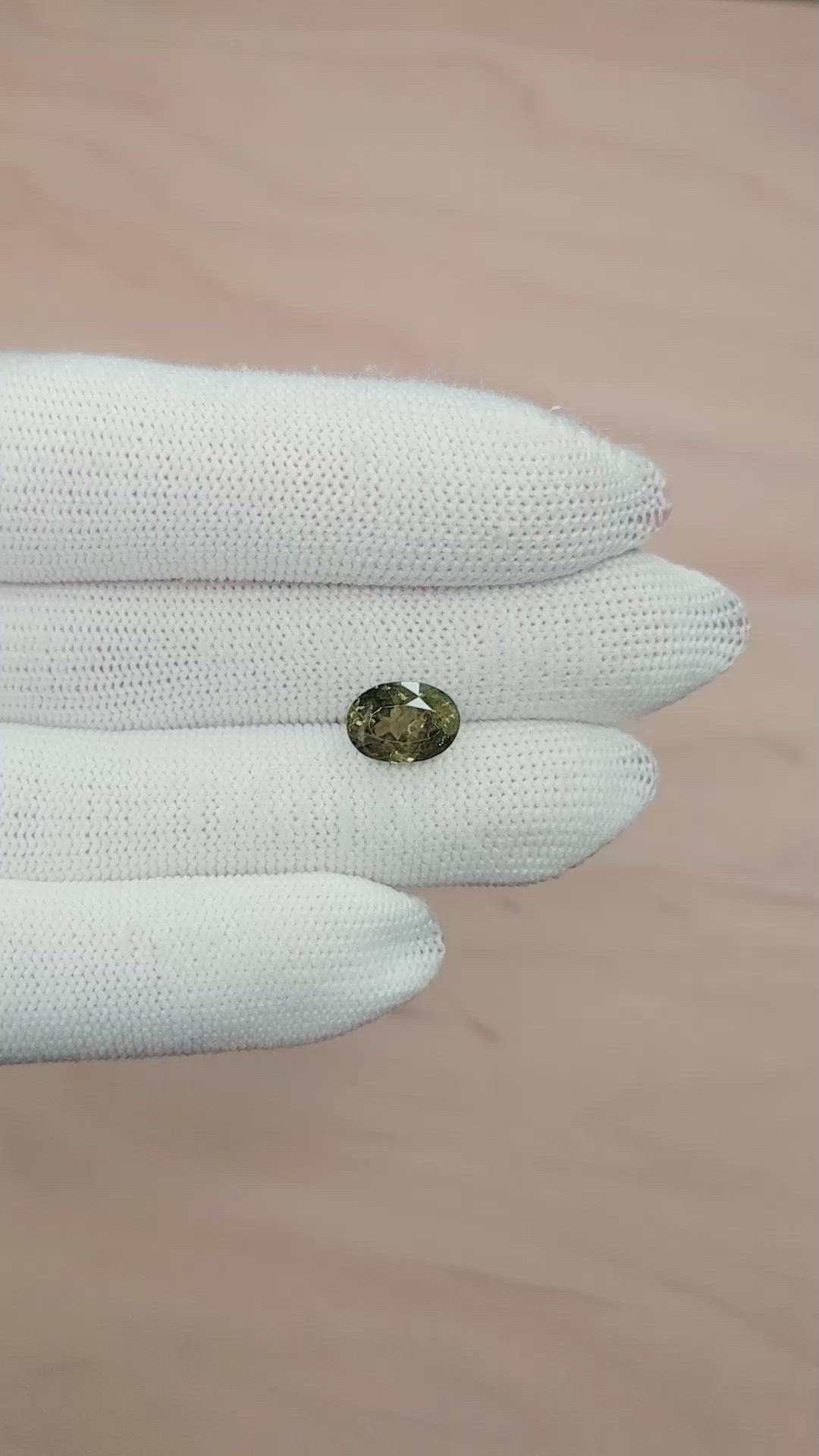 3.99 Ct. Yellowish Green to Yellowish Brown Demantoid Garnet from Namibia Size Video