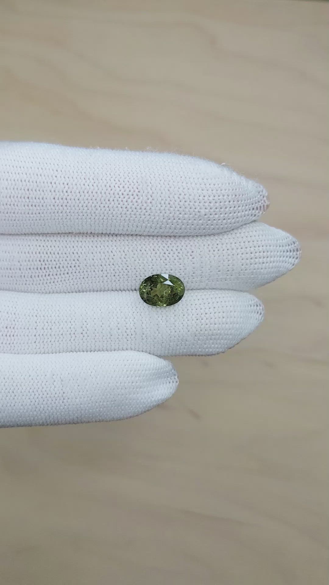 3.99 Ct. Yellowish Green to Yellowish Brown Demantoid Garnet from Namibia Size Video