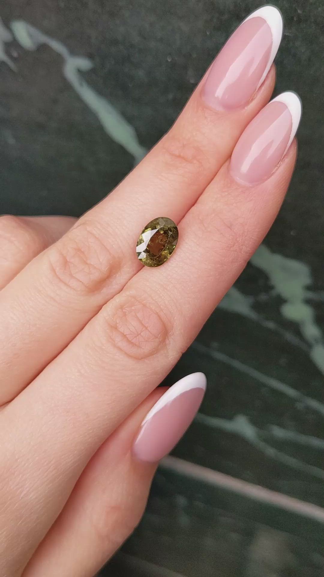 3.99 Ct. Yellowish Green to Yellowish Brown Demantoid Garnet from Namibia Size Video