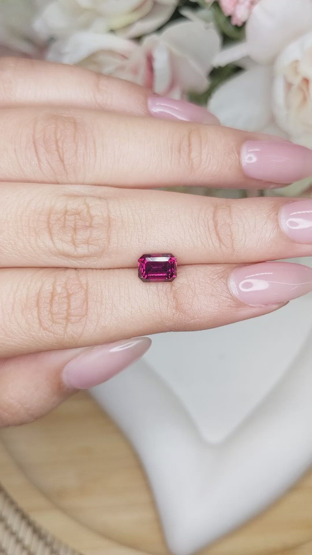 1.97 Ct. Garnet from Ceylon (Sri Lanka) Size Video