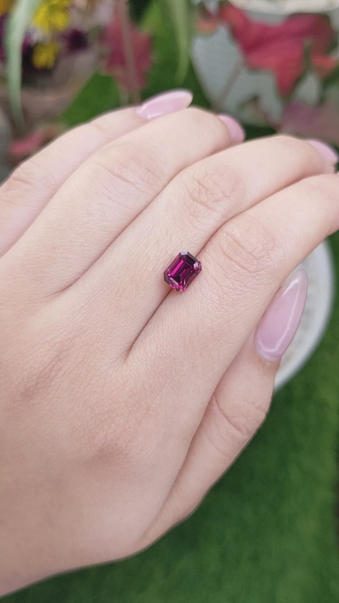 1.97 Ct. Garnet from Ceylon (Sri Lanka) Size Video