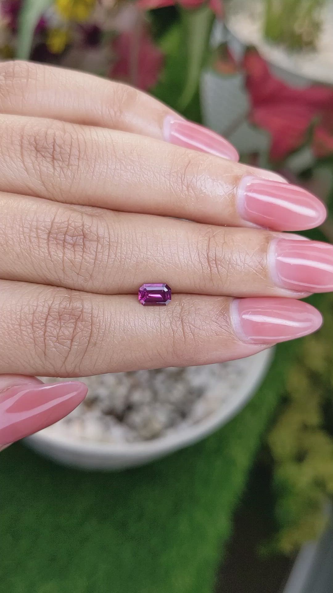 0.62 Ct. Rhodolite Garnet from Ceylon (Sri Lanka) Size Video