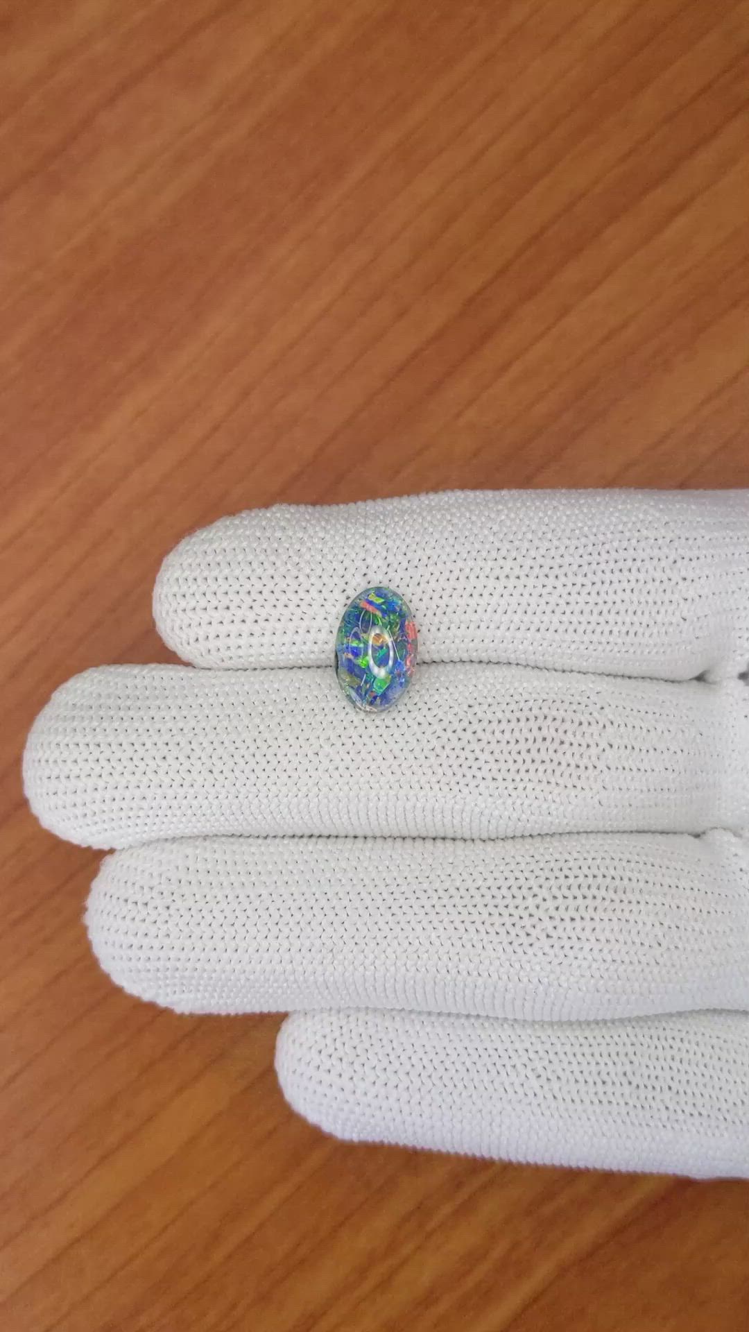 2.43 Ct. Cabochon Jelly Opal from Brazil Size Video