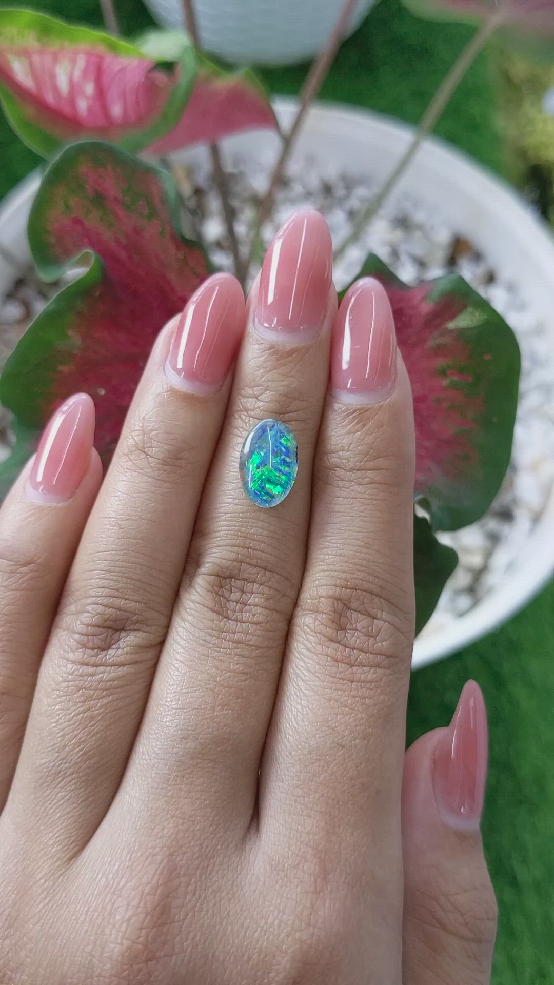 2.43 Ct. Cabochon Jelly Opal from Brazil Size Video