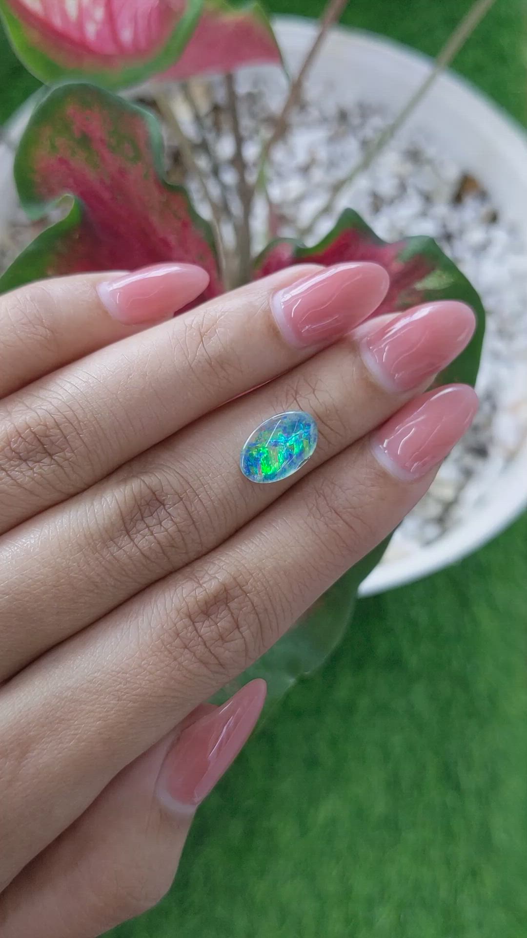 2.43 Ct. Cabochon Jelly Opal from Brazil Size Video