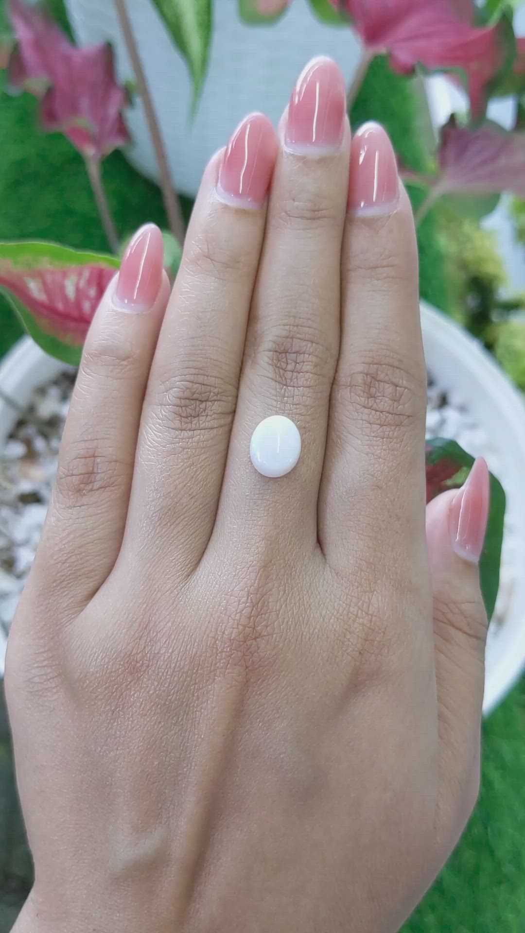 2.30 Ct. Cabochon White Opal from Brazil Size Video