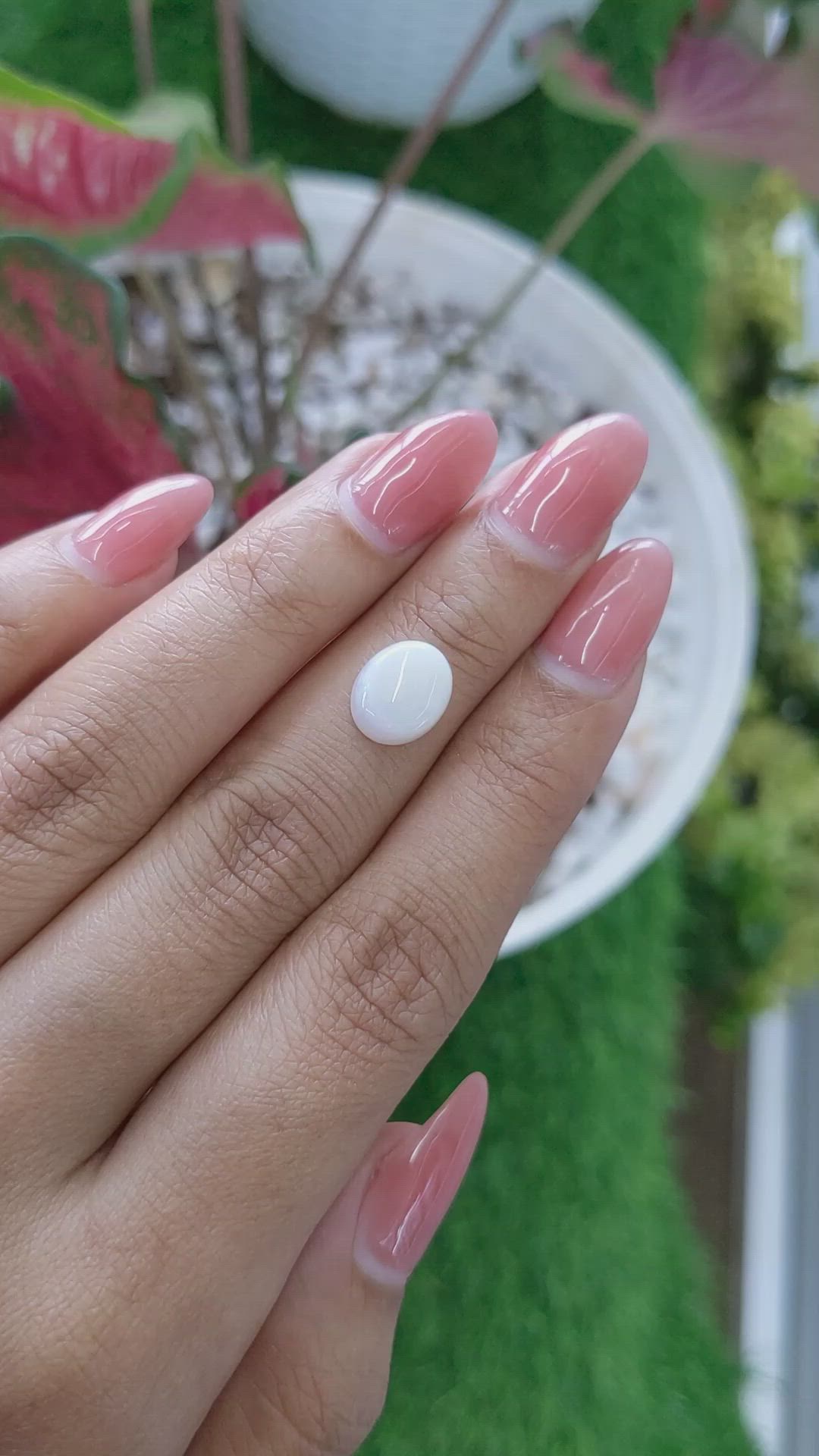 2.30 Ct. Cabochon White Opal from Brazil Size Video