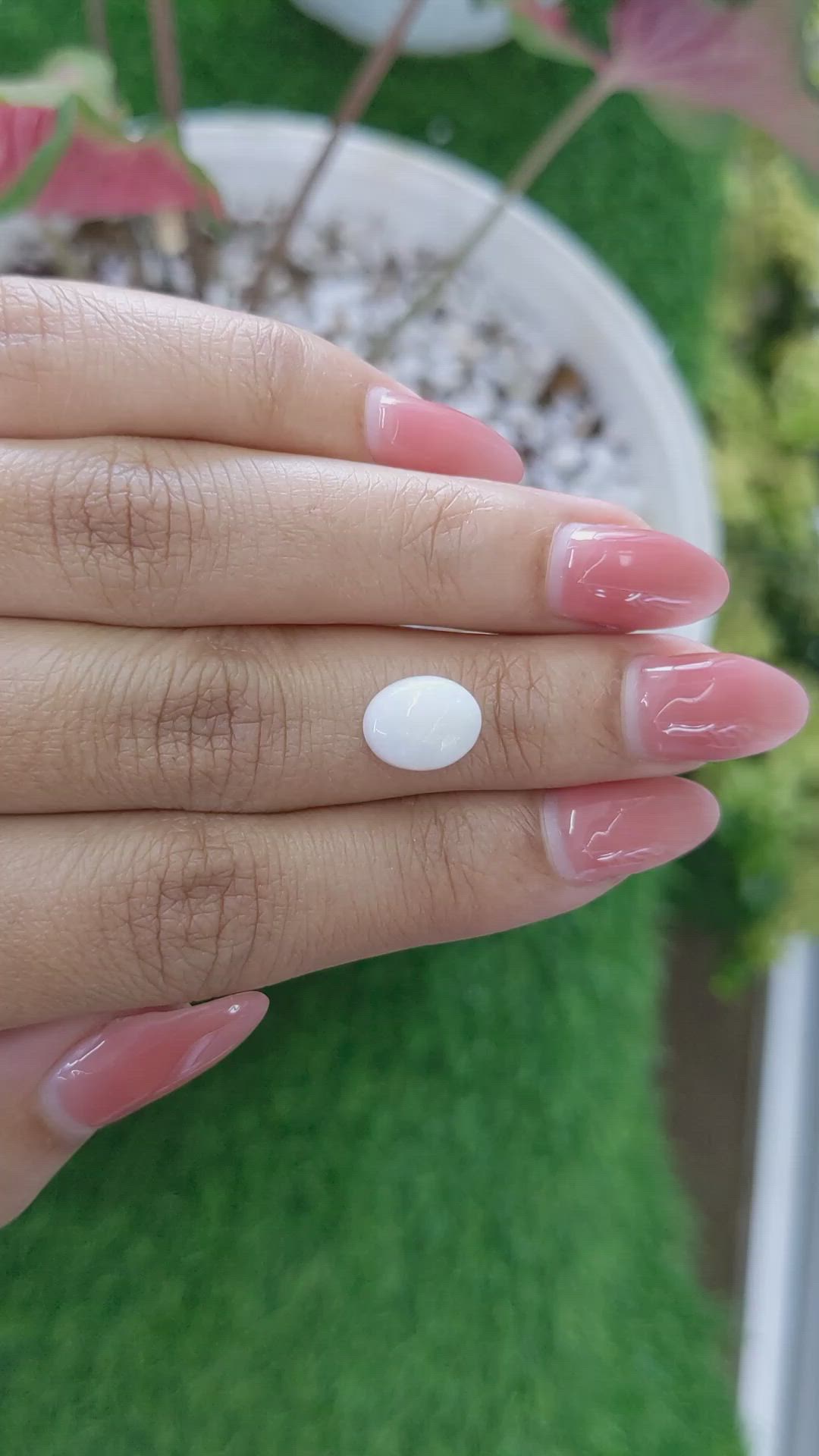 1.74 Ct. Cabochon White Opal from Brazil Size Video