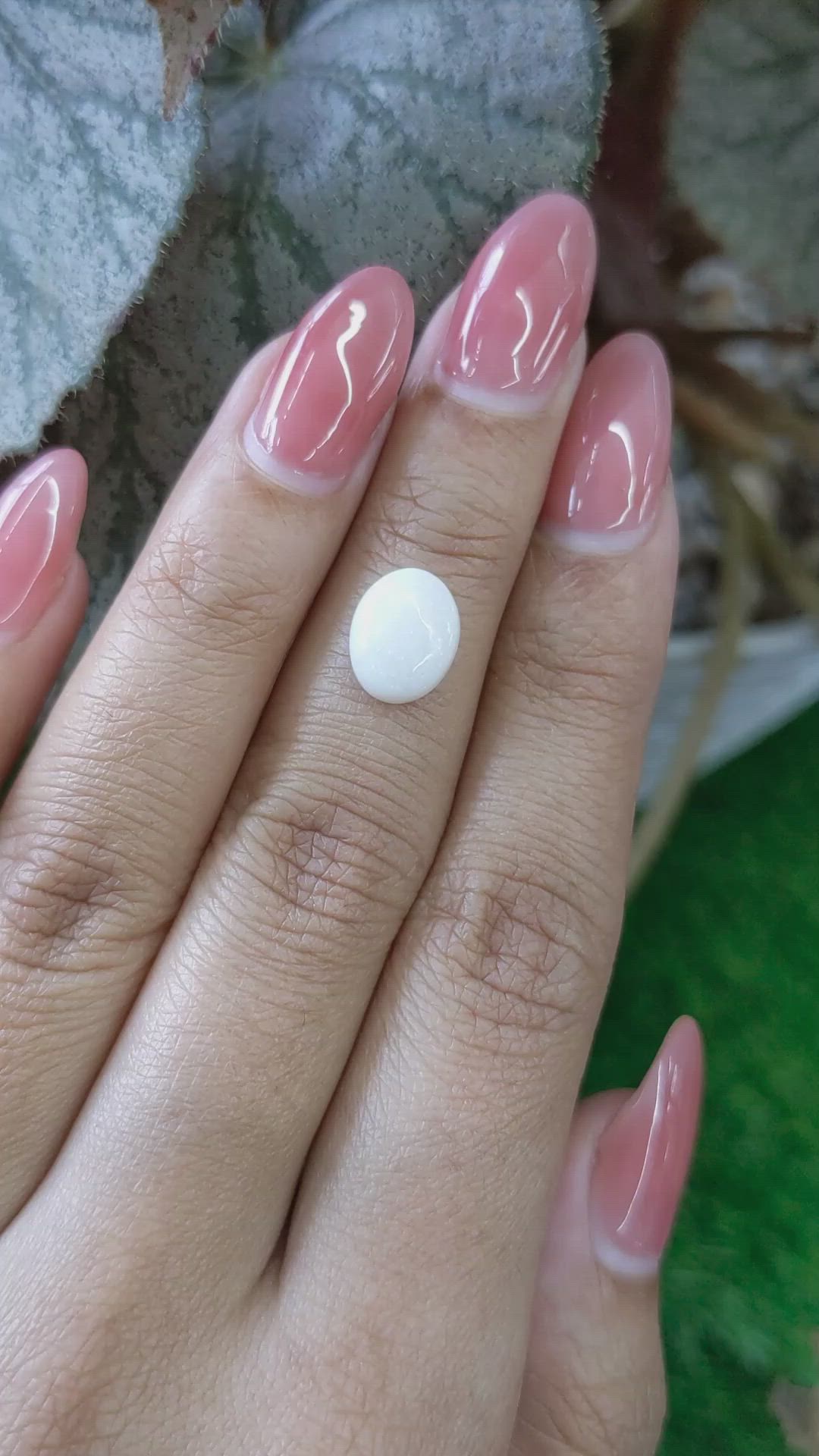 1.74 Ct. Cabochon White Opal from Brazil Size Video